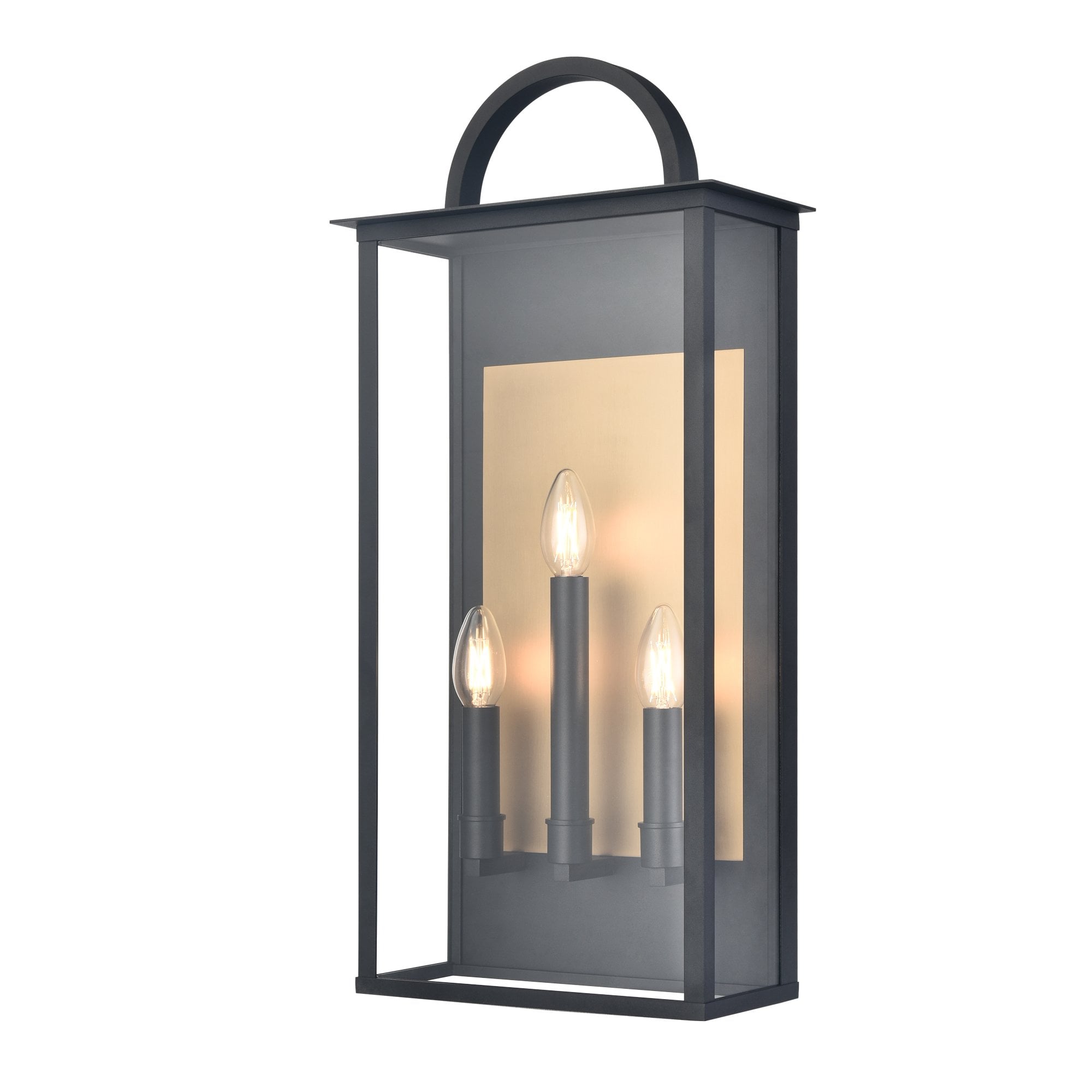 Franklite Nightingale 610mm 3 Light Wall Bracket - Matt Black & Aged Brass