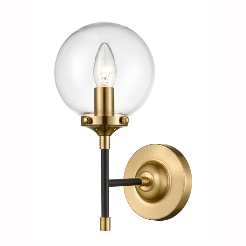 Franklite Attraction 1 light Wall Bracket - Matt Black & Antique Gold