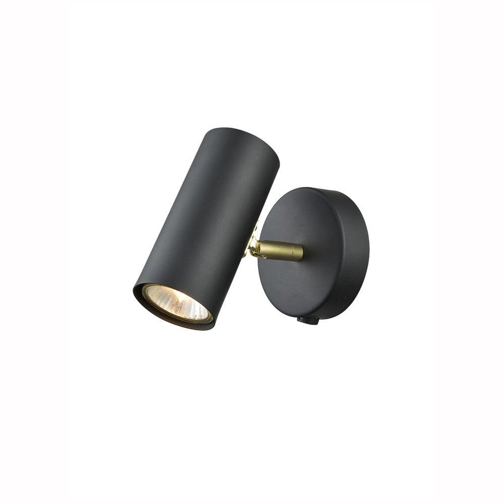 Franklite Aspect 1 Light Wall Bracket - Black & Antique Gold