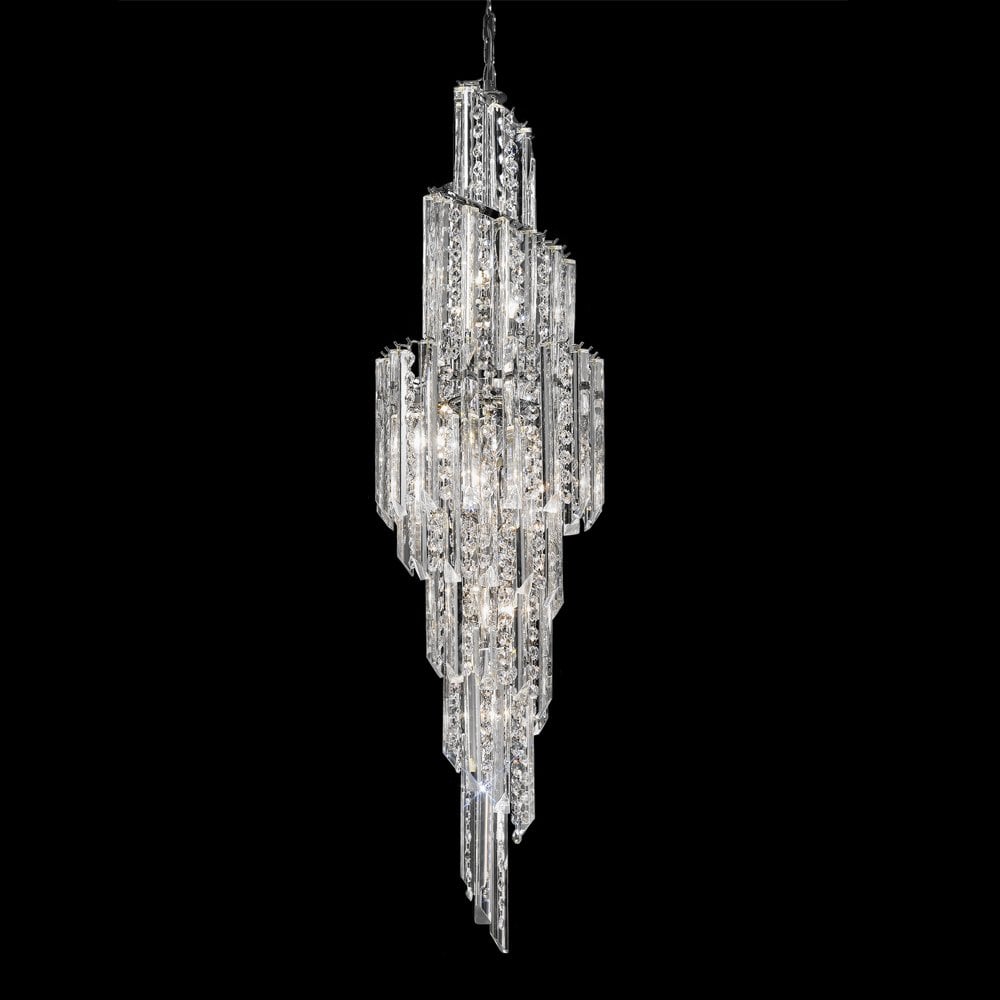 Franklite Valentina 11 Light Pendant - Chrome & Crystal