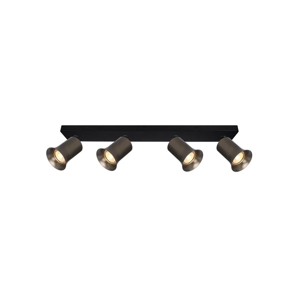 Franklite Broadway 4 Light Spotlight - Matt Black & Bronze
