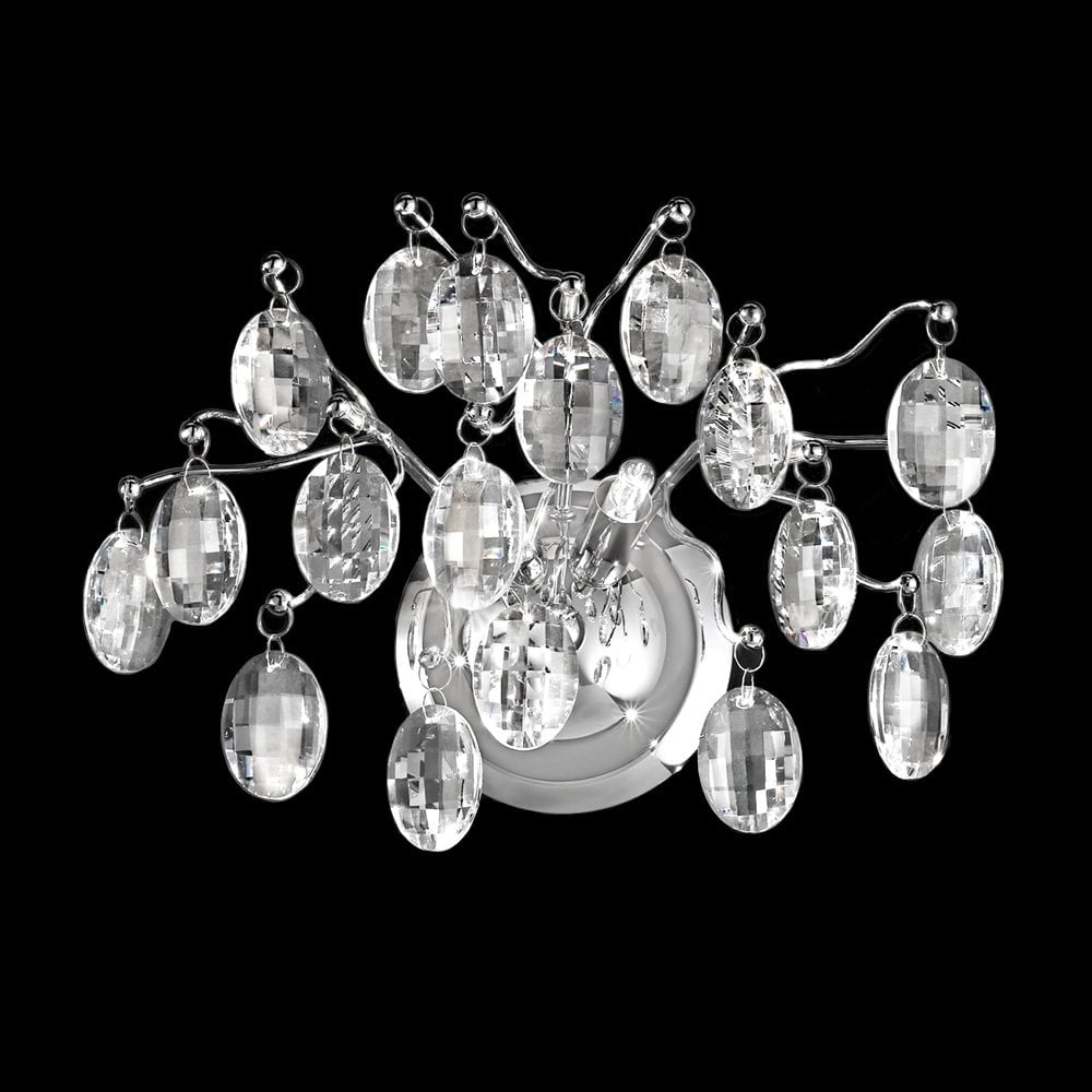 Franklite Wisteria 2 Light Pendant - Chrome & Crystal Glass