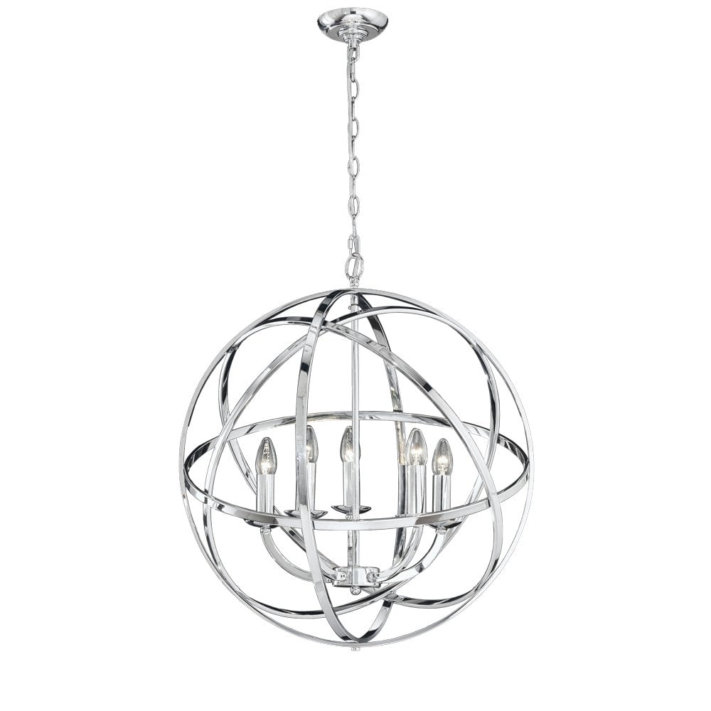 Franklite Zany 6 Light Pendant - Chrome Finish