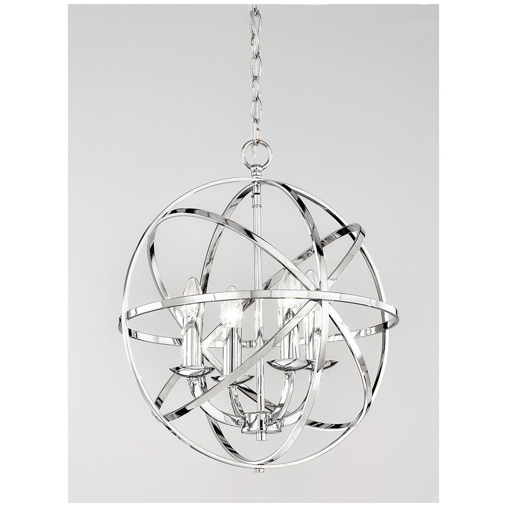 Franklite Zany 4 light Pendant - Chrome Finish