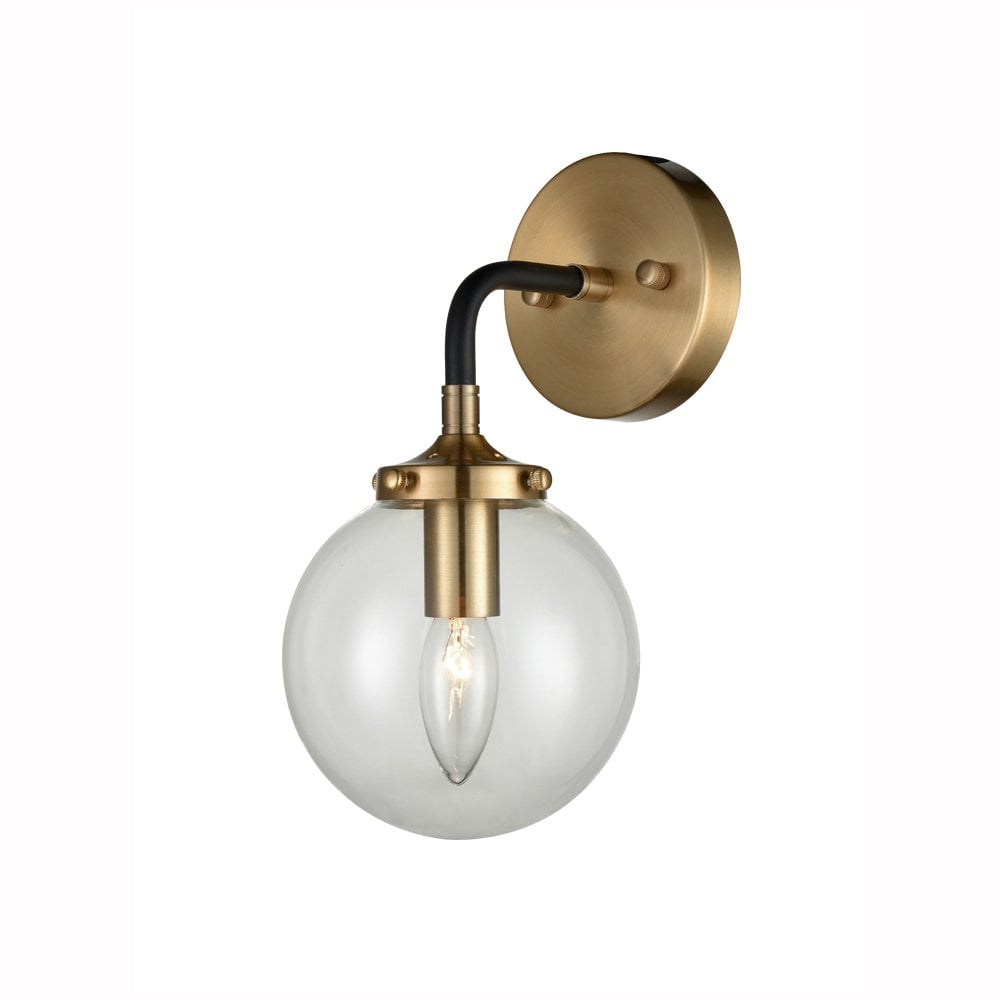 Franklite Reaction 1 Light Wall Bracket - Matt Black & Antique Gold