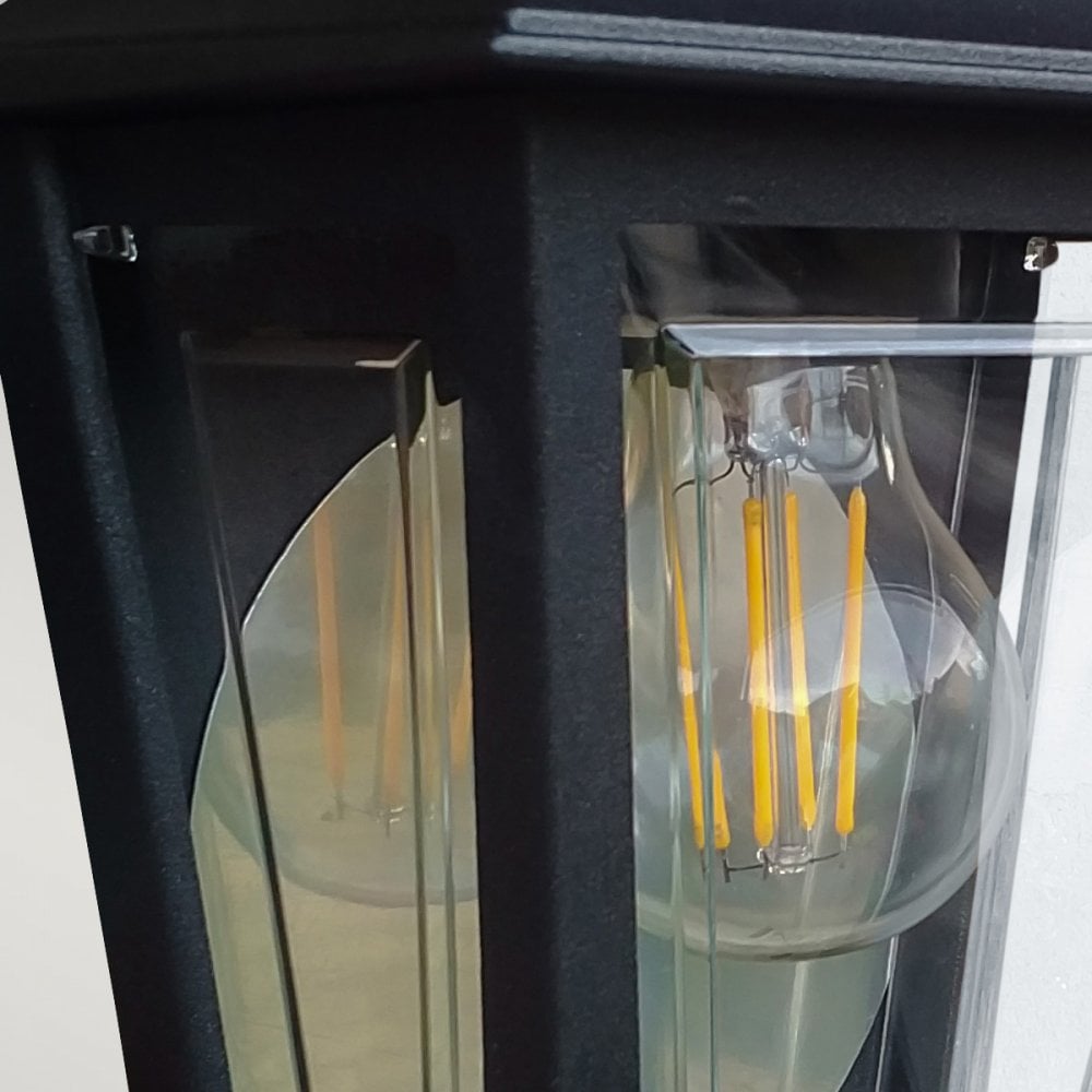 Elstead Deco Lane 1 Light Half Wall Lantern - Black