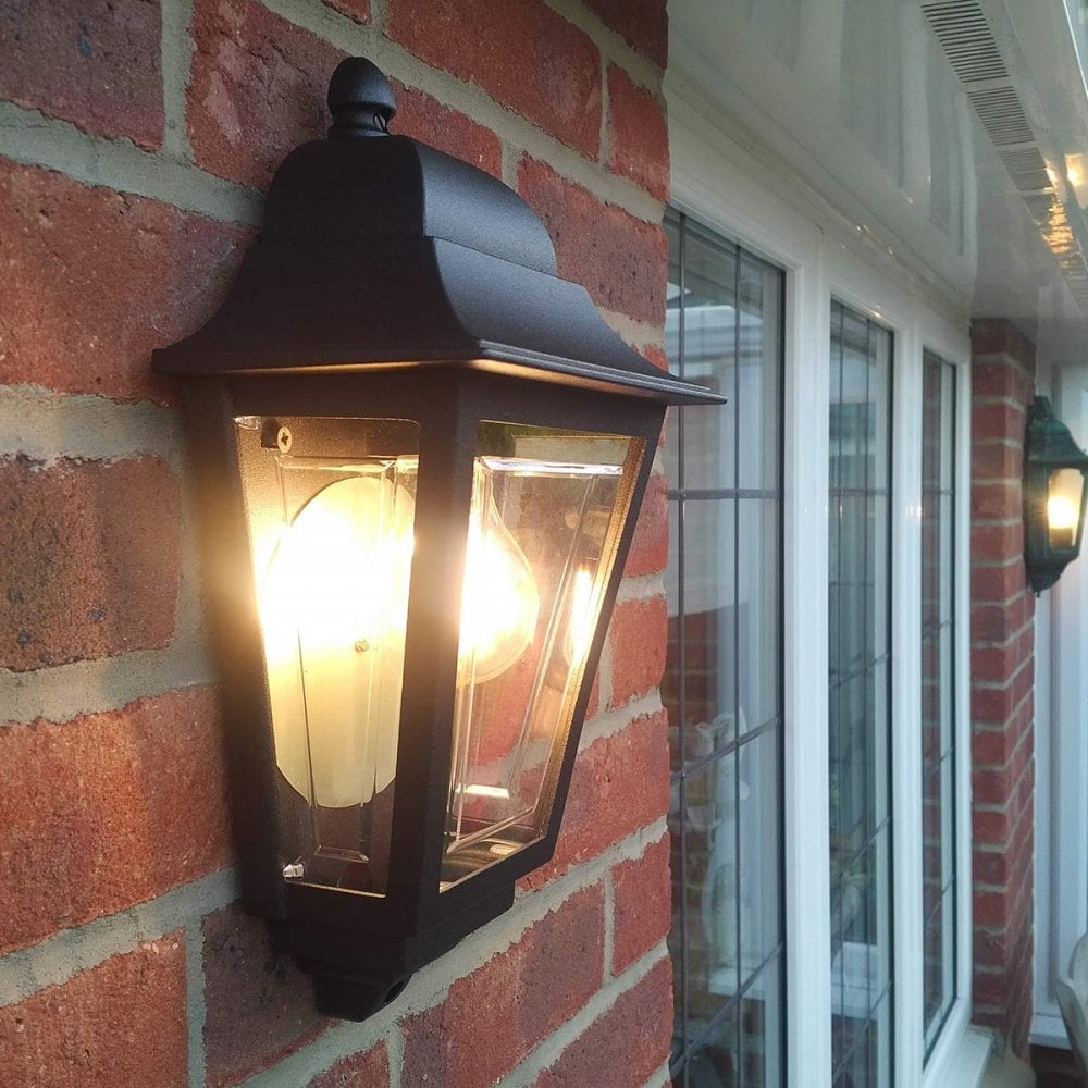 Elstead Deco Lane 1 Light Half Wall Lantern - Black
