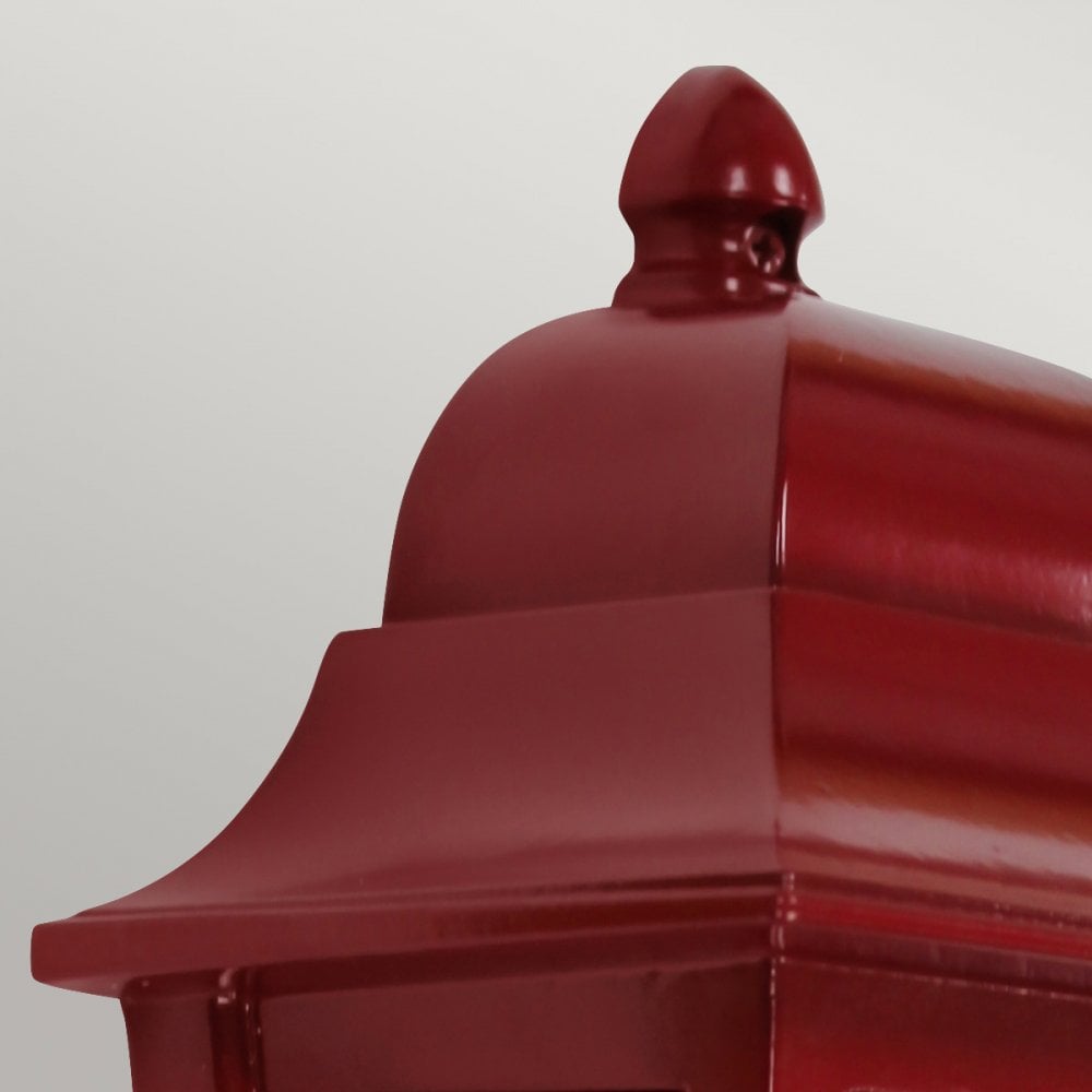Elstead Deco Lane 1 Light Half Wall Lantern - Red