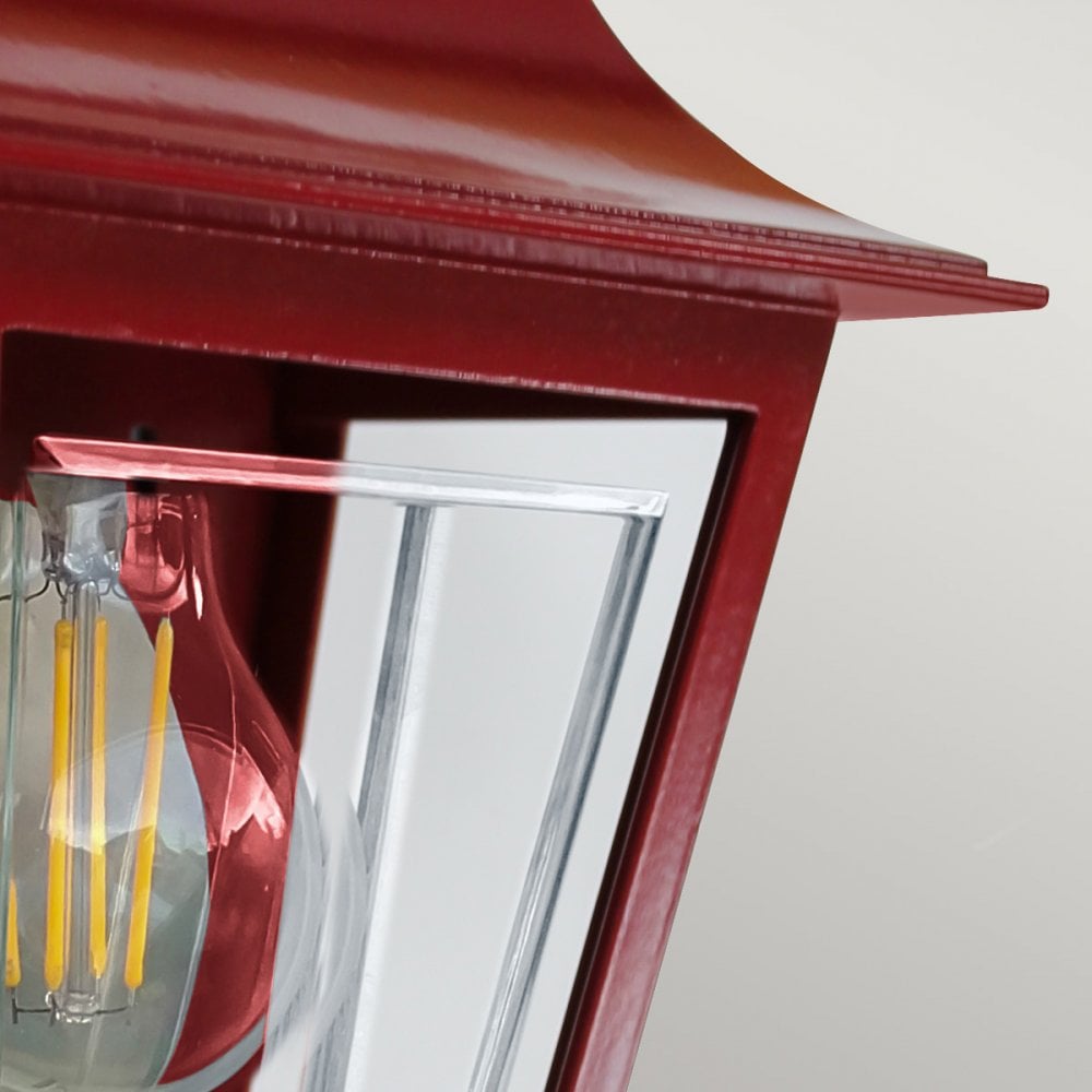 Elstead Deco Lane 1 Light Half Wall Lantern - Red