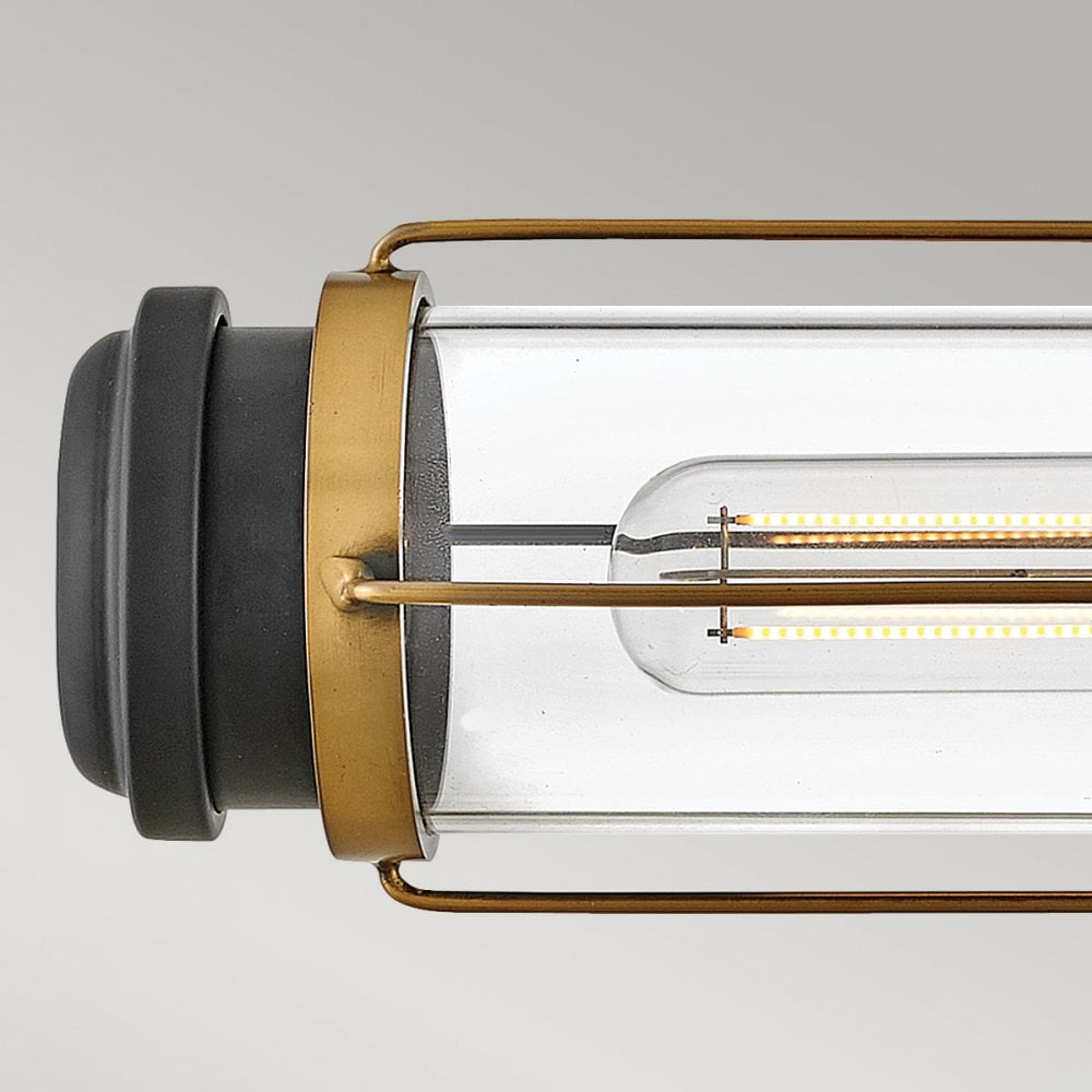 Hinkley Masthead 2 Light Wall Light - Heritage Brass & Black