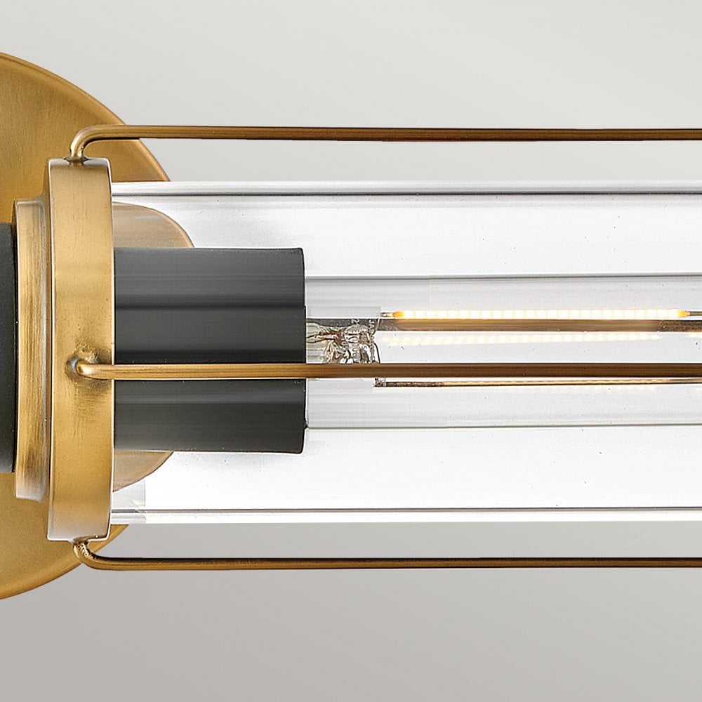 Hinkley Masthead 2 Light Wall Light - Heritage Brass & Black
