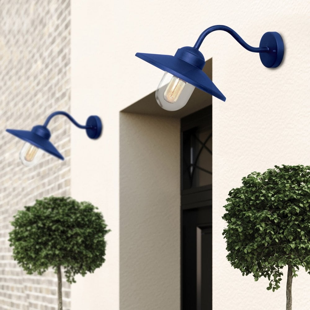 Elstead Klampenborg 1 Light Wall Lantern - Navy Blue