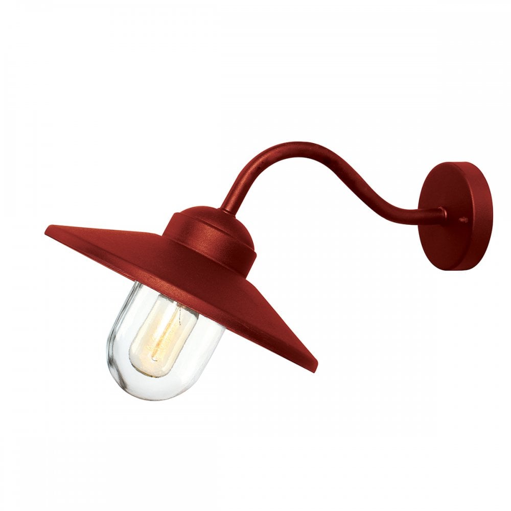 Elstead Klampenborg 1 Light Wall Lantern - Oxide Red