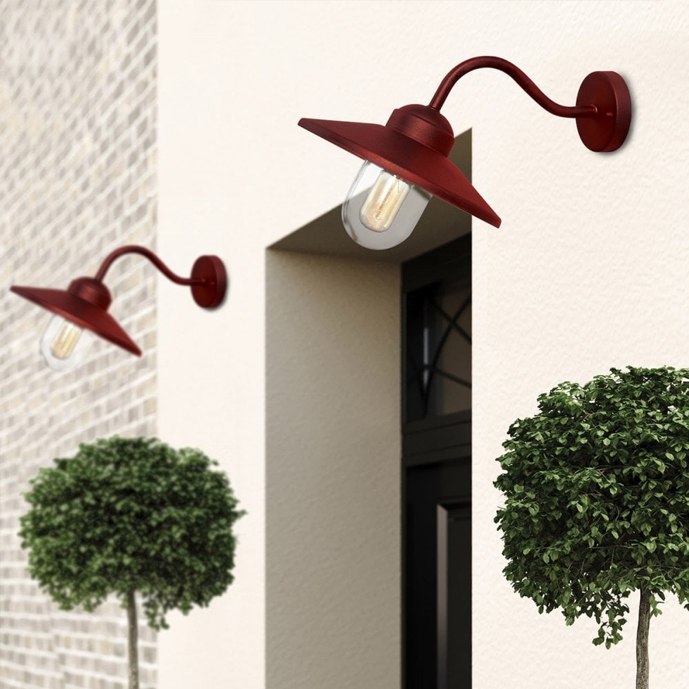Elstead Klampenborg 1 Light Wall Lantern - Oxide Red