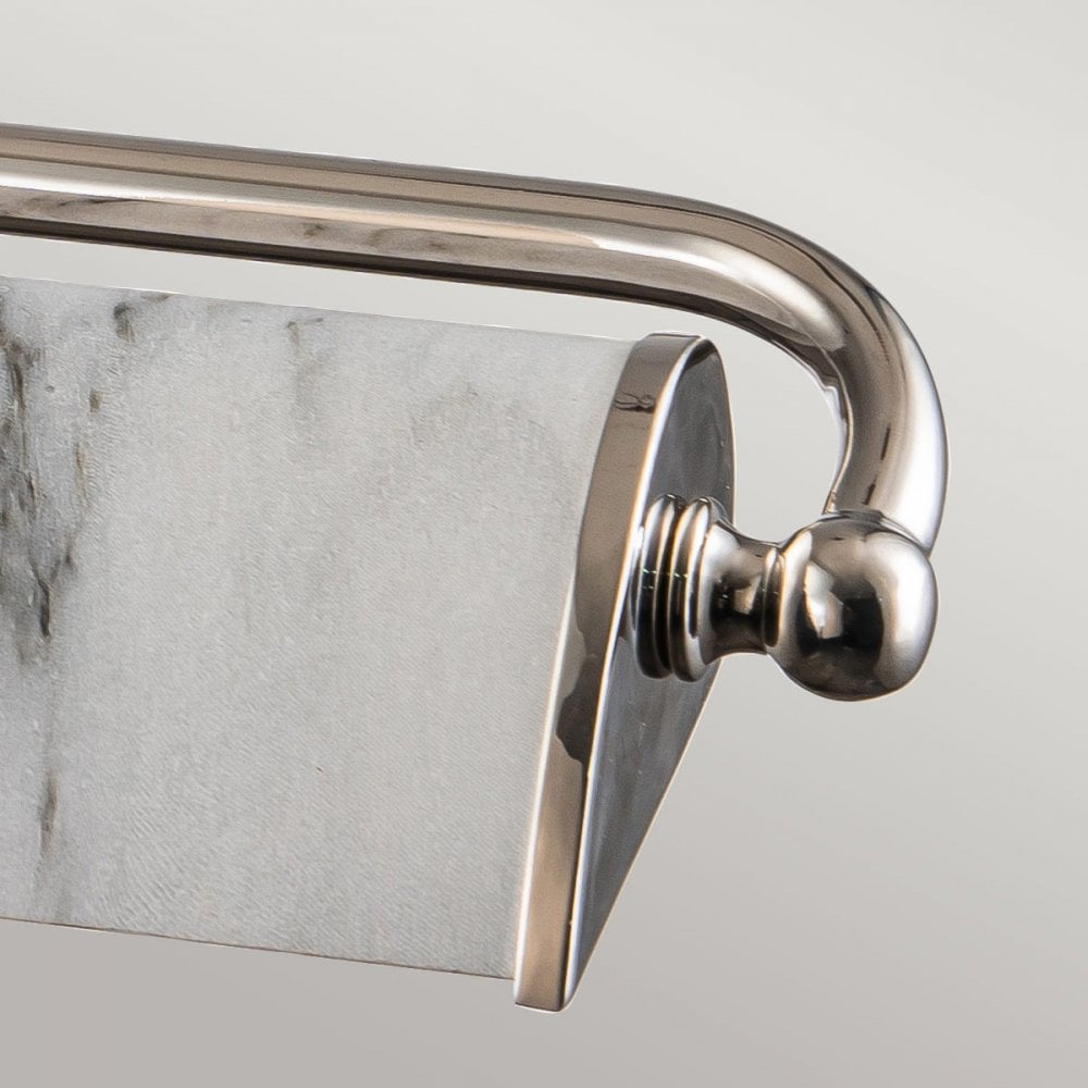 Elstead Winchfield 4 Light Large Picture Light - Polished Nickel & White Marble Effect