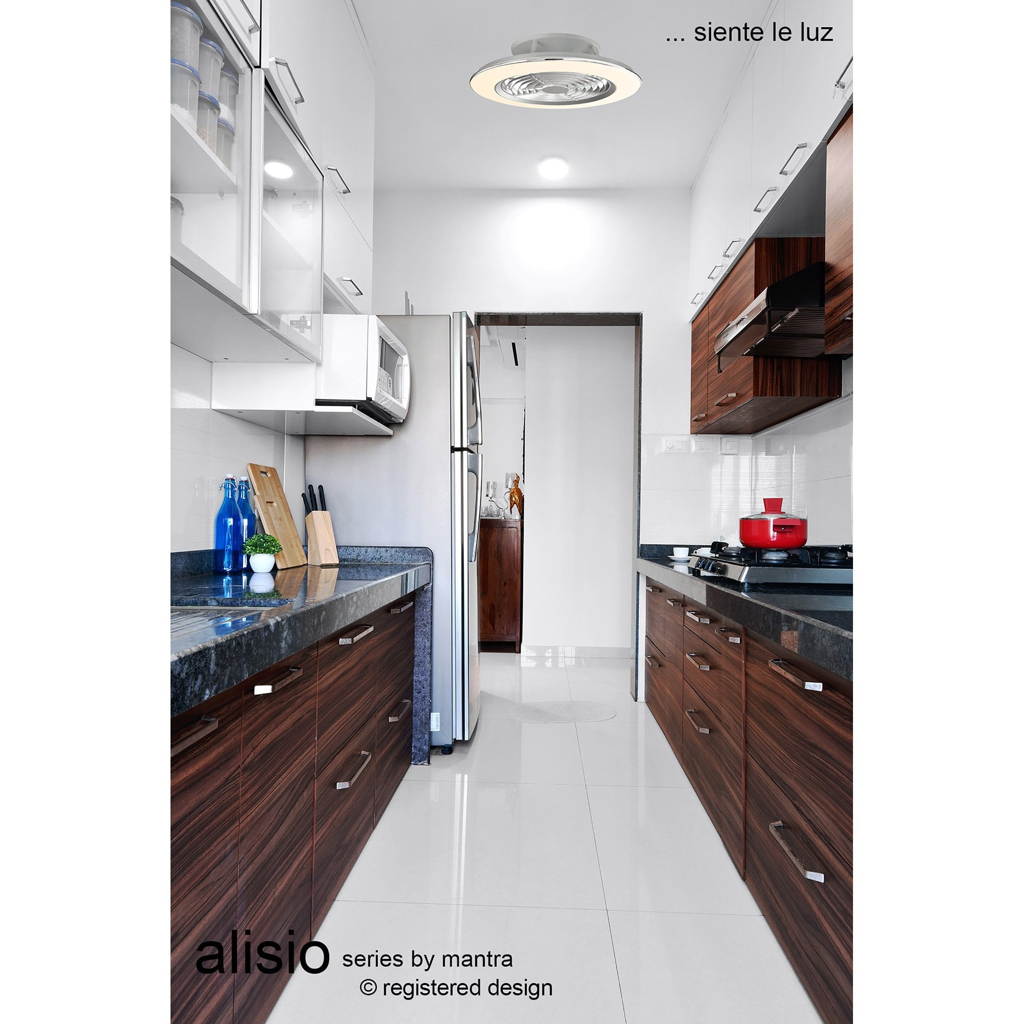 Mantra Alisio 70W LED Dimmable Ceiling Light & Fan, Remote, APP Controlled, Polished Chrome