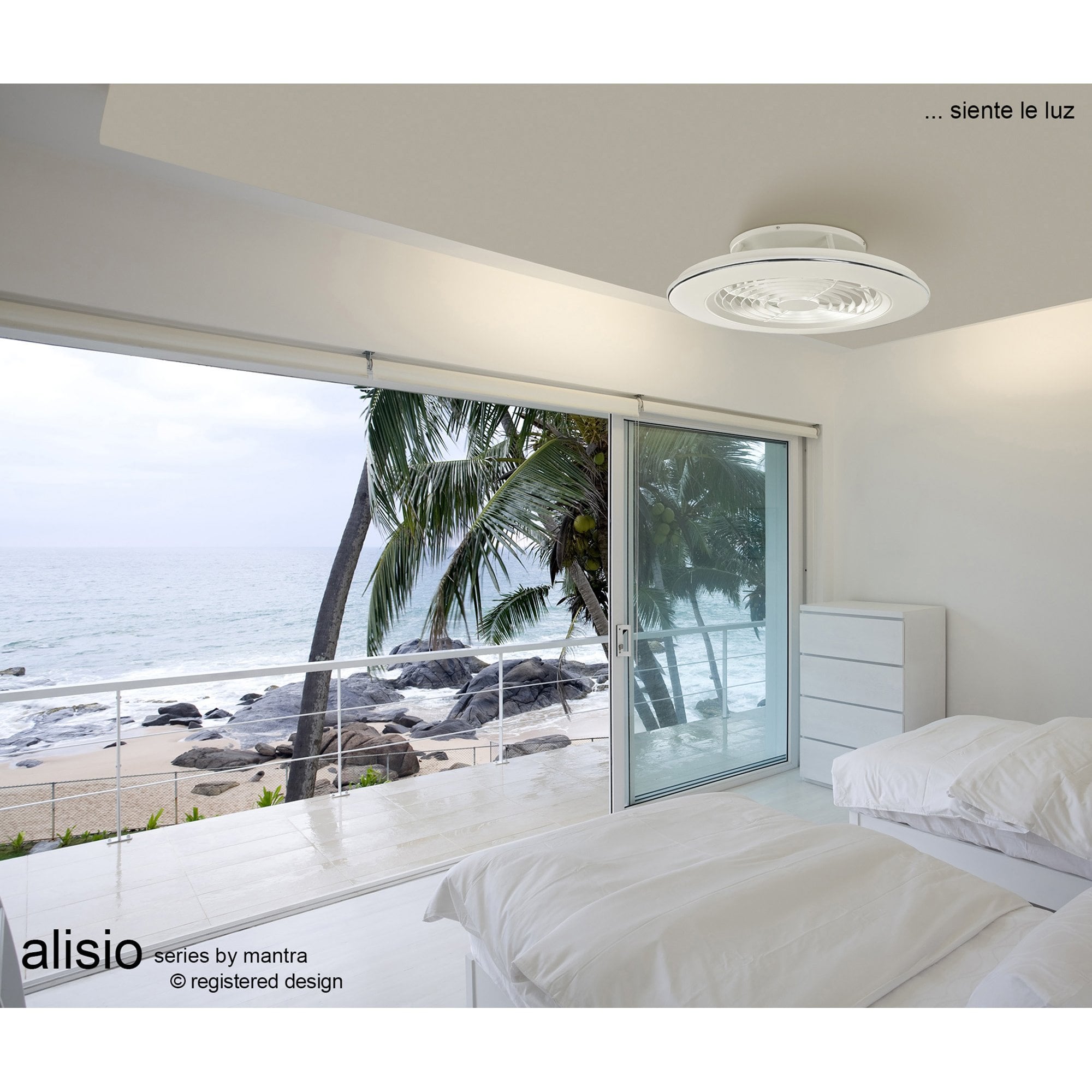 Mantra Alisio 70W LED Dimmable Ceiling Light & Fan, Remote, APP Controlled, Polished Chrome