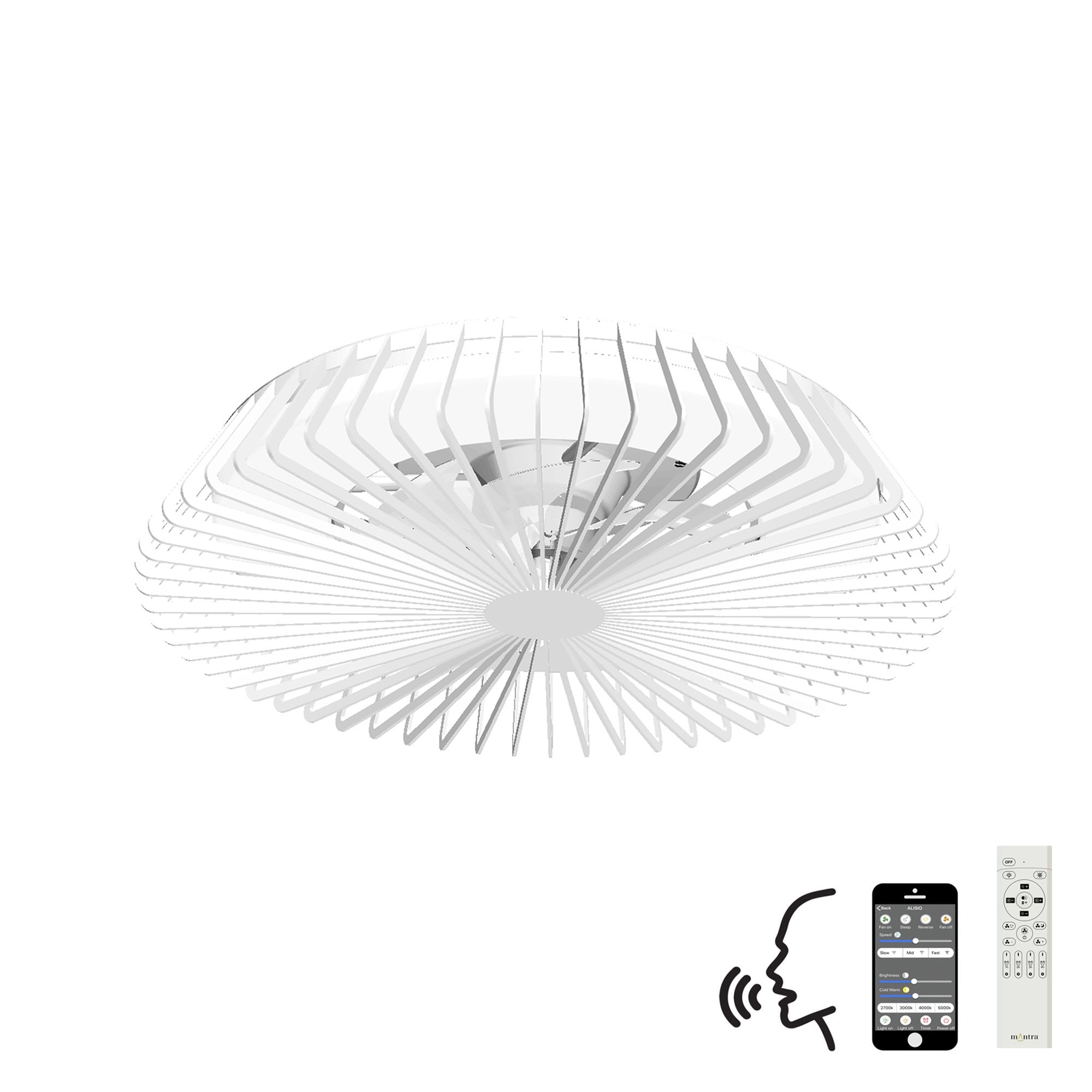 Mantra Himalaya 70W LED Dimmable Ceiling Light & Fan, Remote, APP ,  Voice Controlled, White