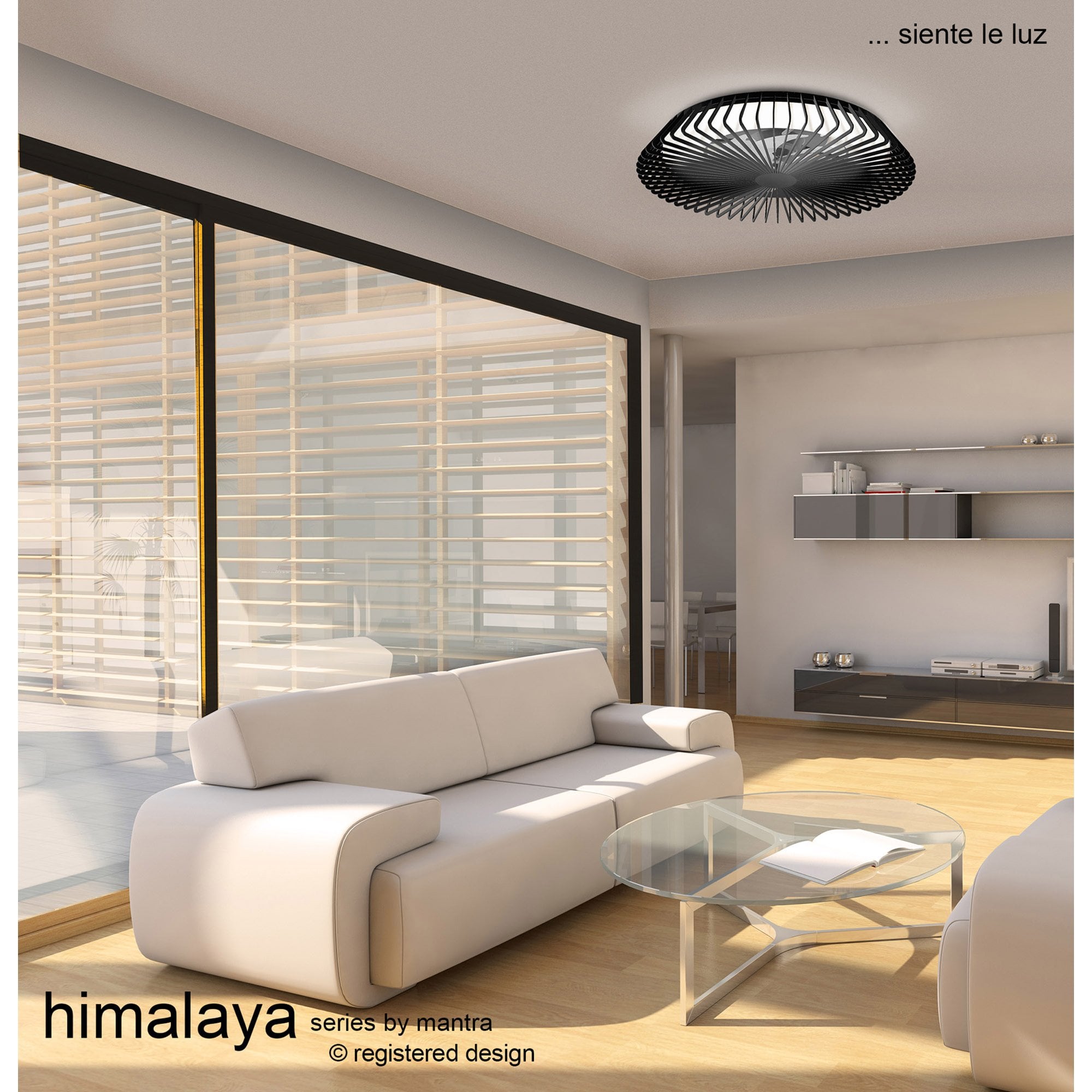 Mantra Himalaya 70W LED Dimmable Ceiling Light & Fan, Remote, APP ,  Voice Controlled, White