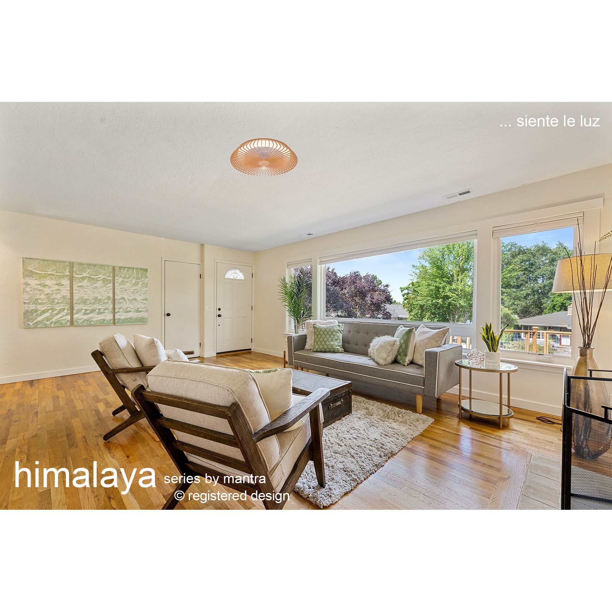 Mantra Himalaya 70W LED Dimmable Ceiling Light & Fan, Remote, APP ,  Voice Controlled, White