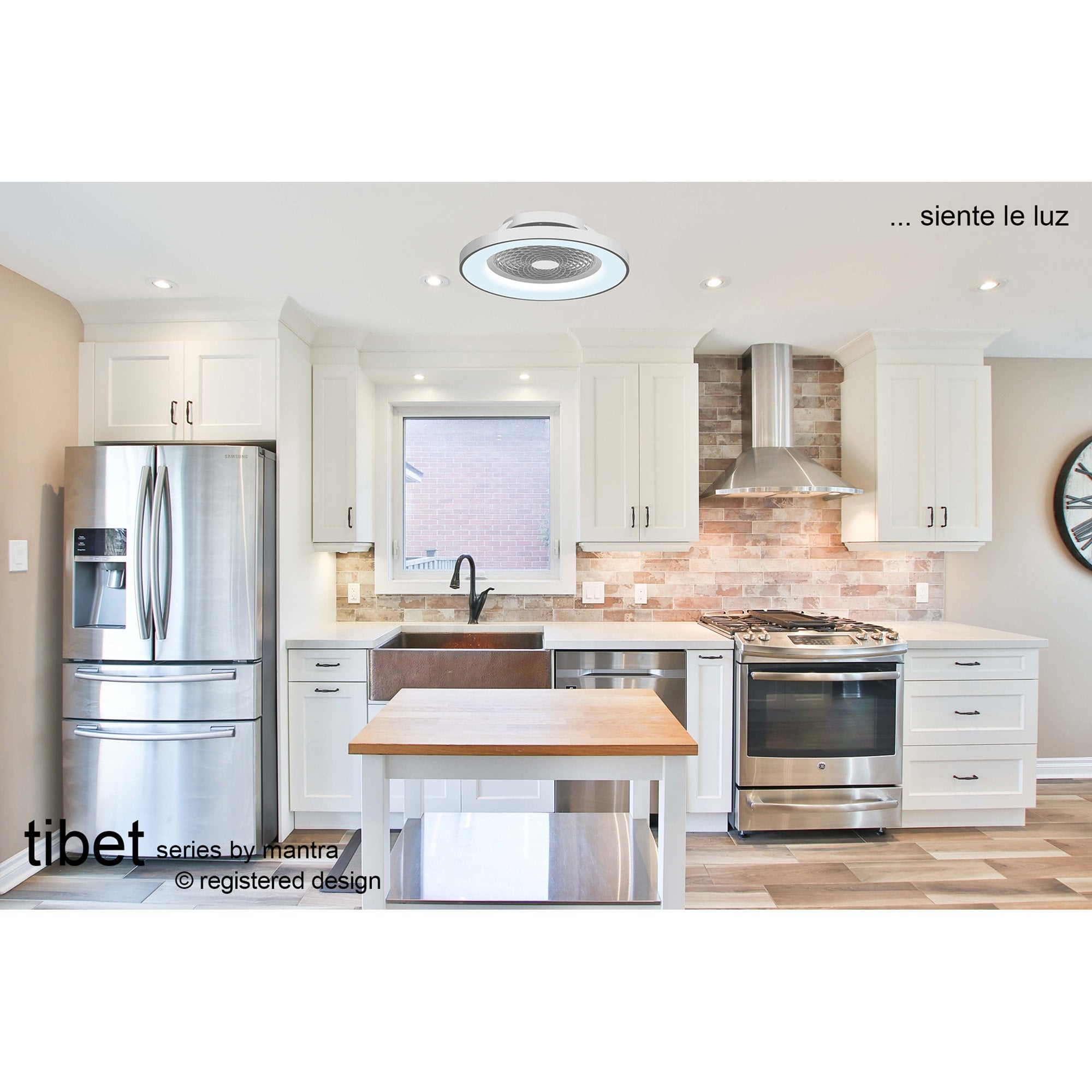 Mantra Tibet 70W LED Dimmable Ceiling Light & Fan, Remote, APP ,  Voice Controlled, Silver