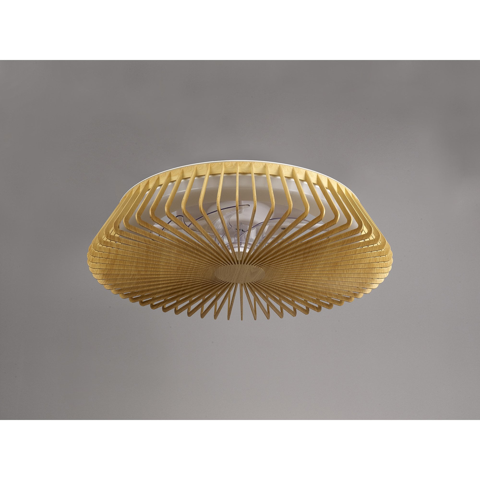 Mantra Himalaya 70W LED Dimmable Ceiling Light & Fan, Remote, APP ,  Voice Controlled, Wood Effect