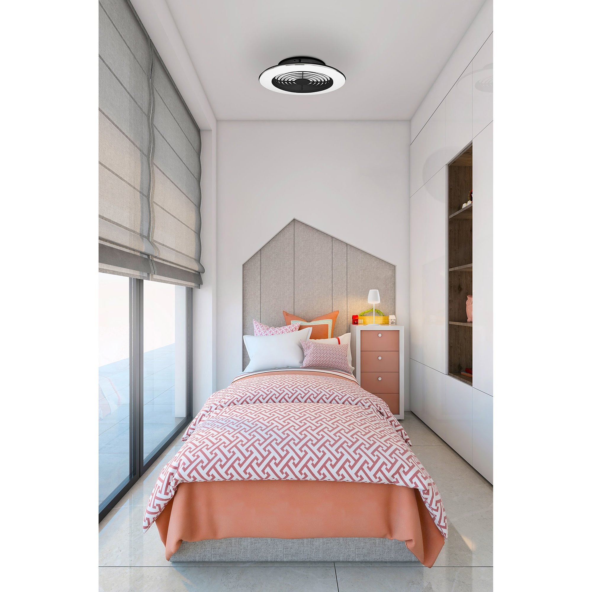 Mantra Alisio Mini 70W LED Dimmable Ceiling Light & Fan, Remote Controlled, Black