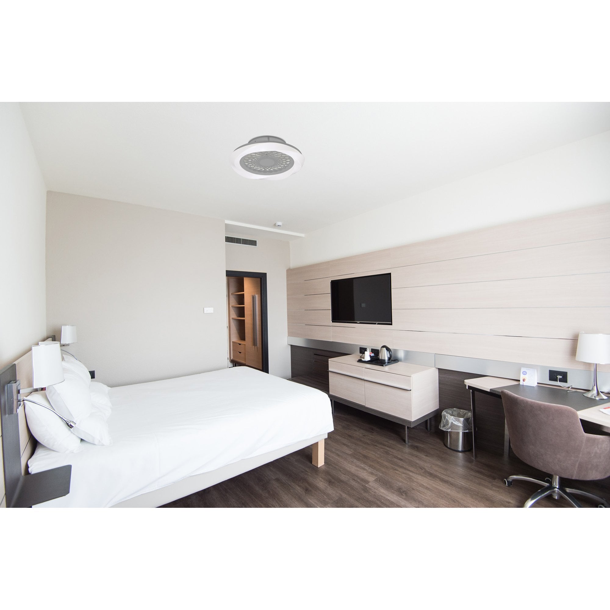 Mantra Boreal 70W LED Dimmable Ceiling Light & Fan, Remote Controlled, White