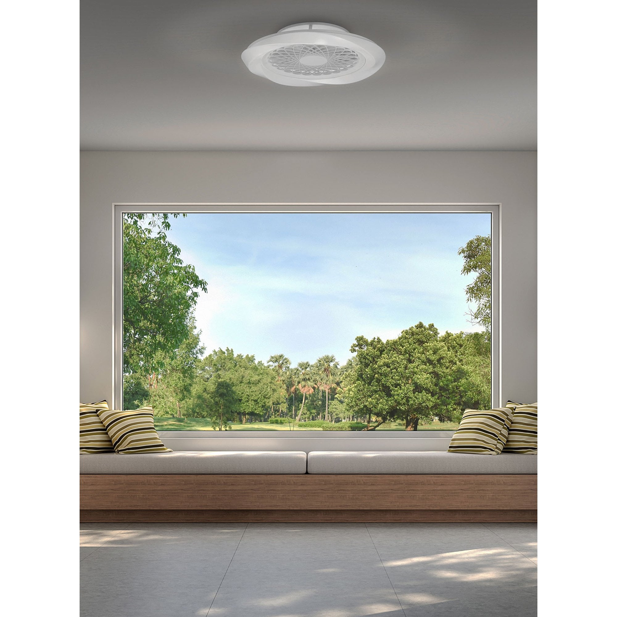 Mantra Boreal 70W LED Dimmable Ceiling Light & Fan, Remote Controlled, Silver