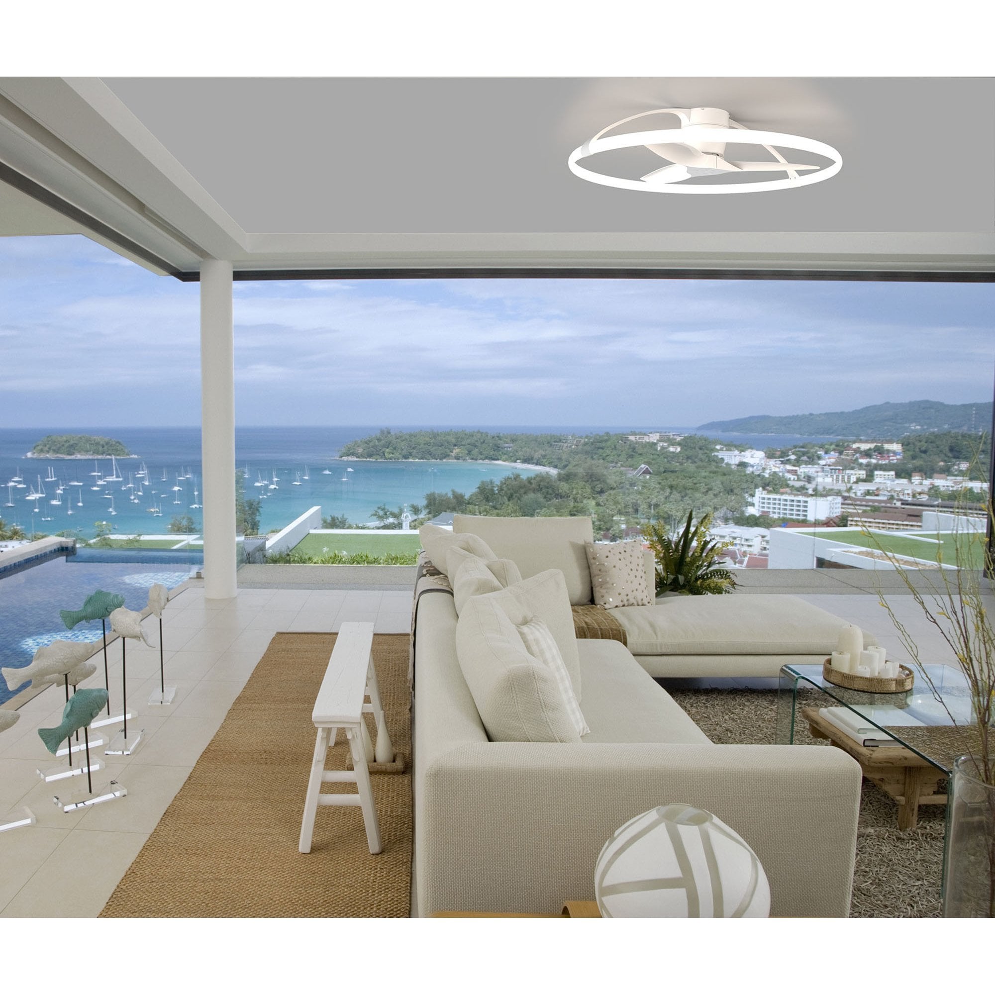 Mantra Nepal 75W LED Dimmable Ceiling Light & Fan, Remote, APP, Voice Controlled - White