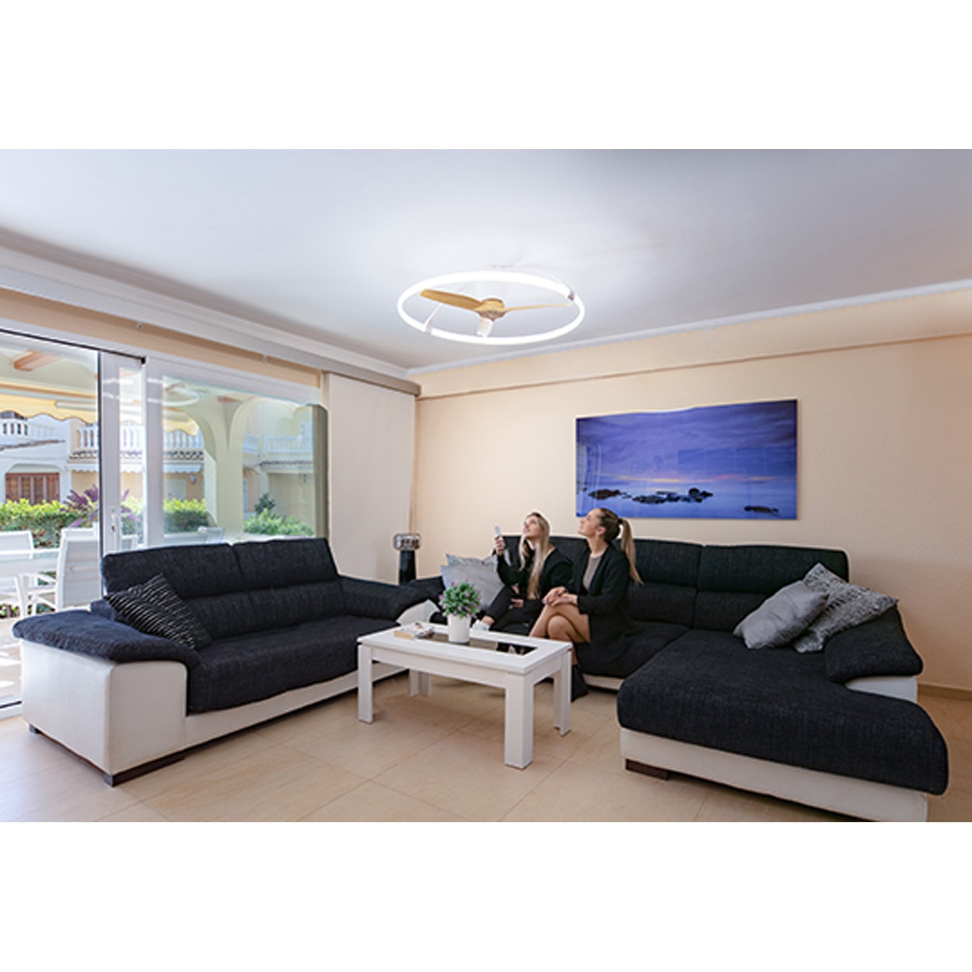 Mantra Nepal 75W LED Dimmable Ceiling Light & Fan, Remote, APP, Voice Controlled - White