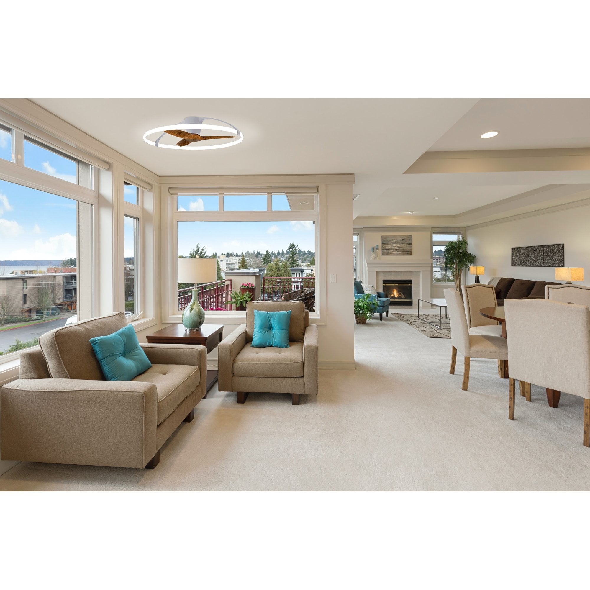 Mantra Nepal 75W LED Dimmable Ceiling Light & Fan, Remote, APP, Voice Controlled - White