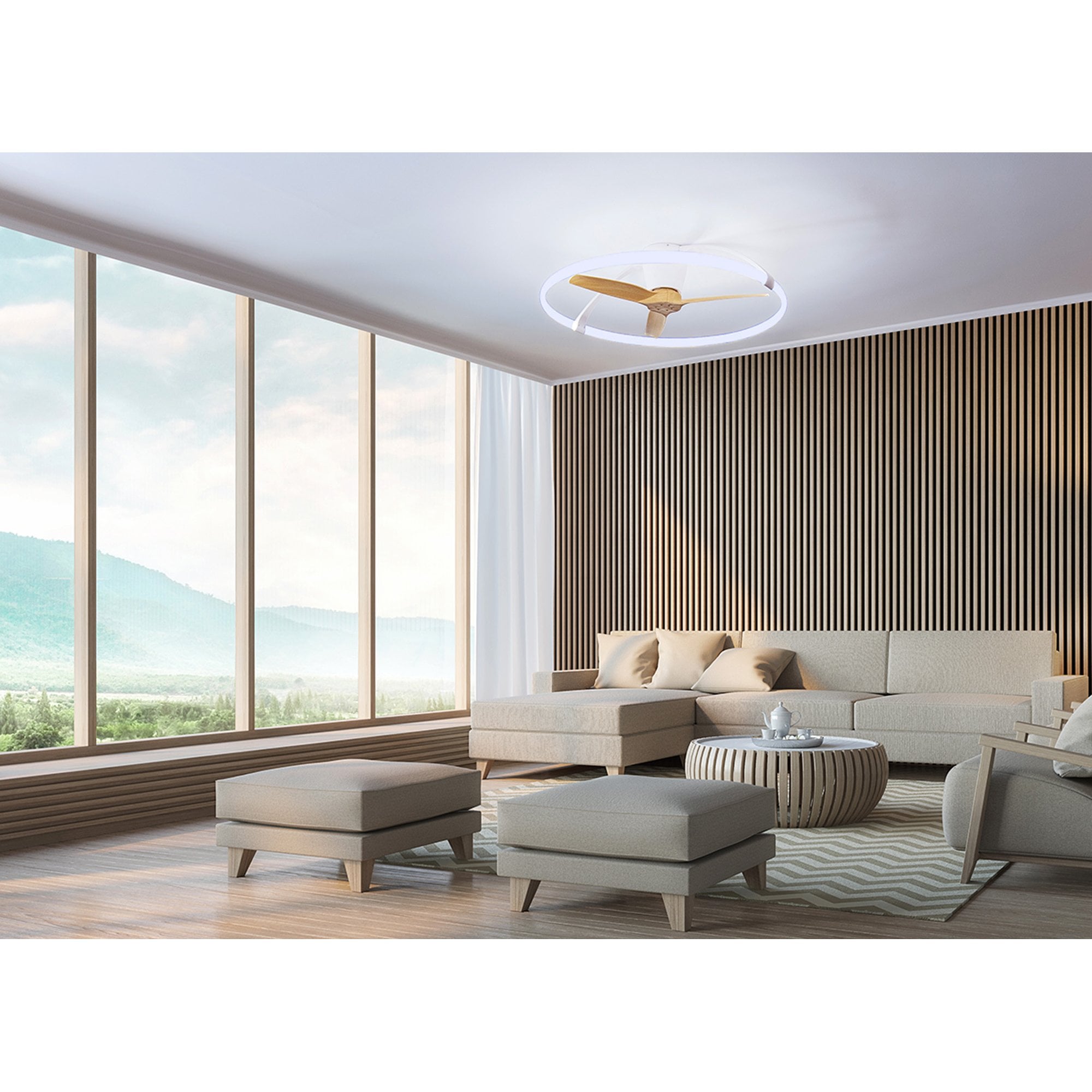 Mantra Nepal 75W LED Dimmable Ceiling Light & Fan, Remote, APP ,  Voice Controlled, Black