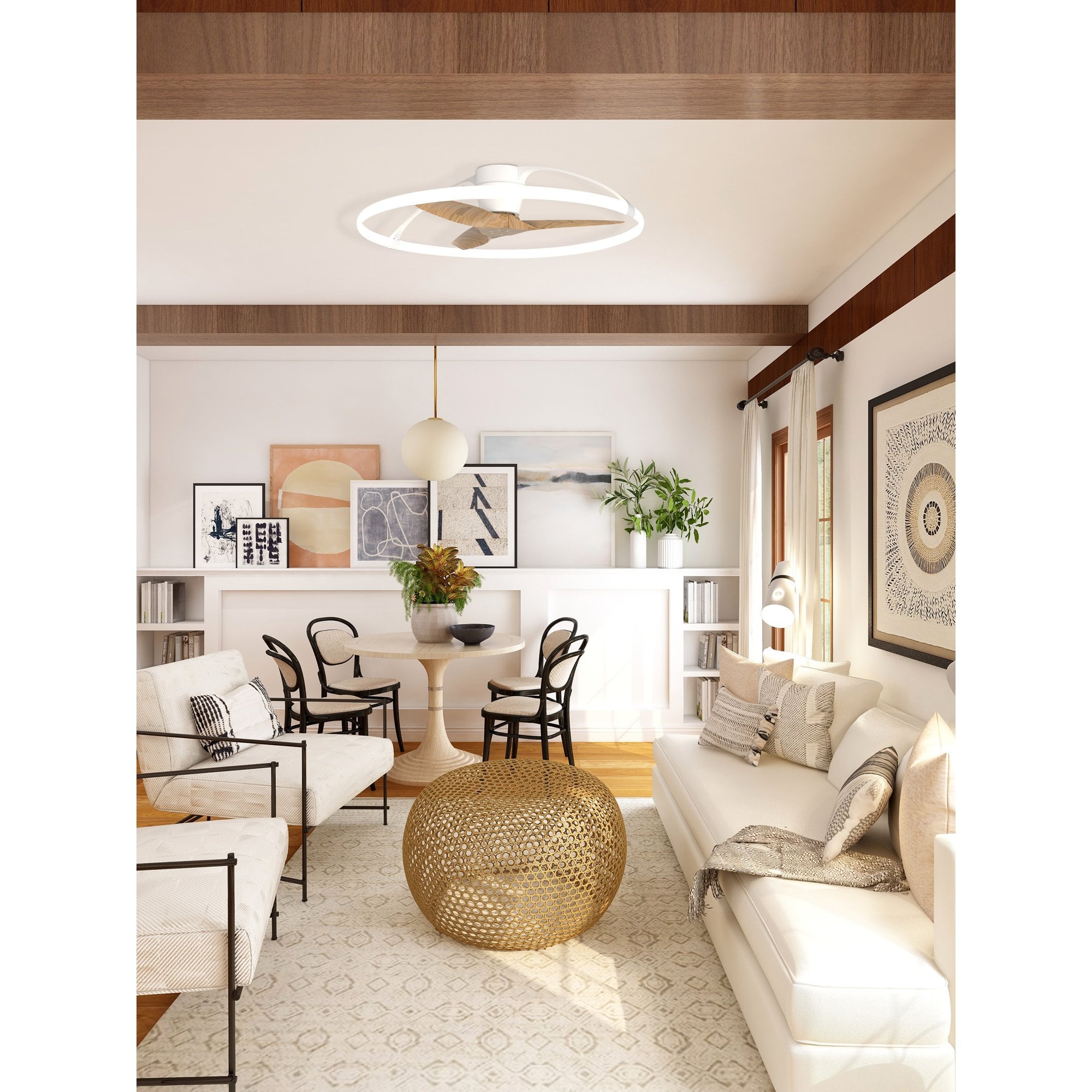 Mantra Nepal 75W LED Dimmable Ceiling Light & Fan, Remote, APP ,  Voice Controlled, Black