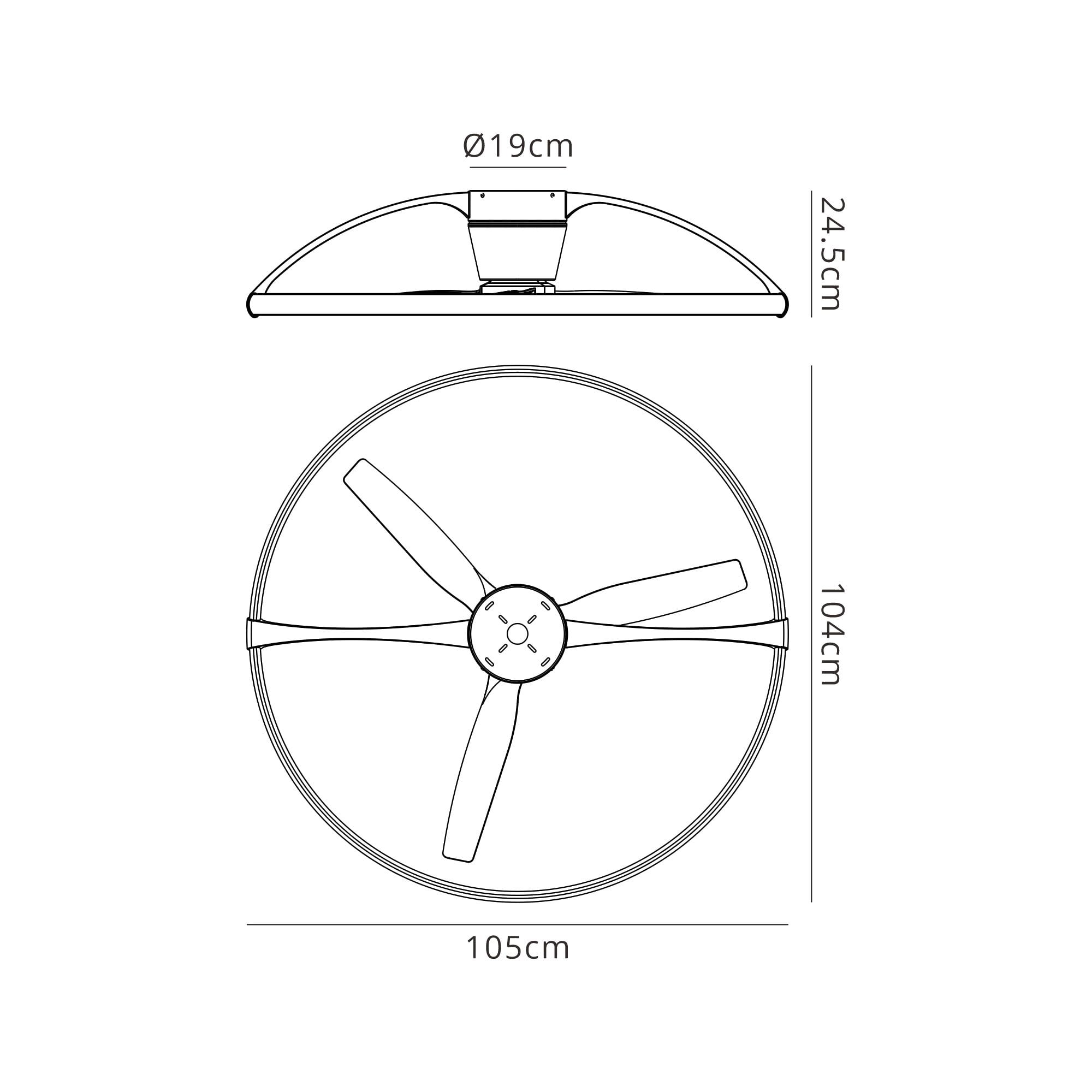 Mantra Nepal 75W LED Dimmable Ceiling Light & Fan, Remote, APP, Voice Controlled - White & Wood Effect