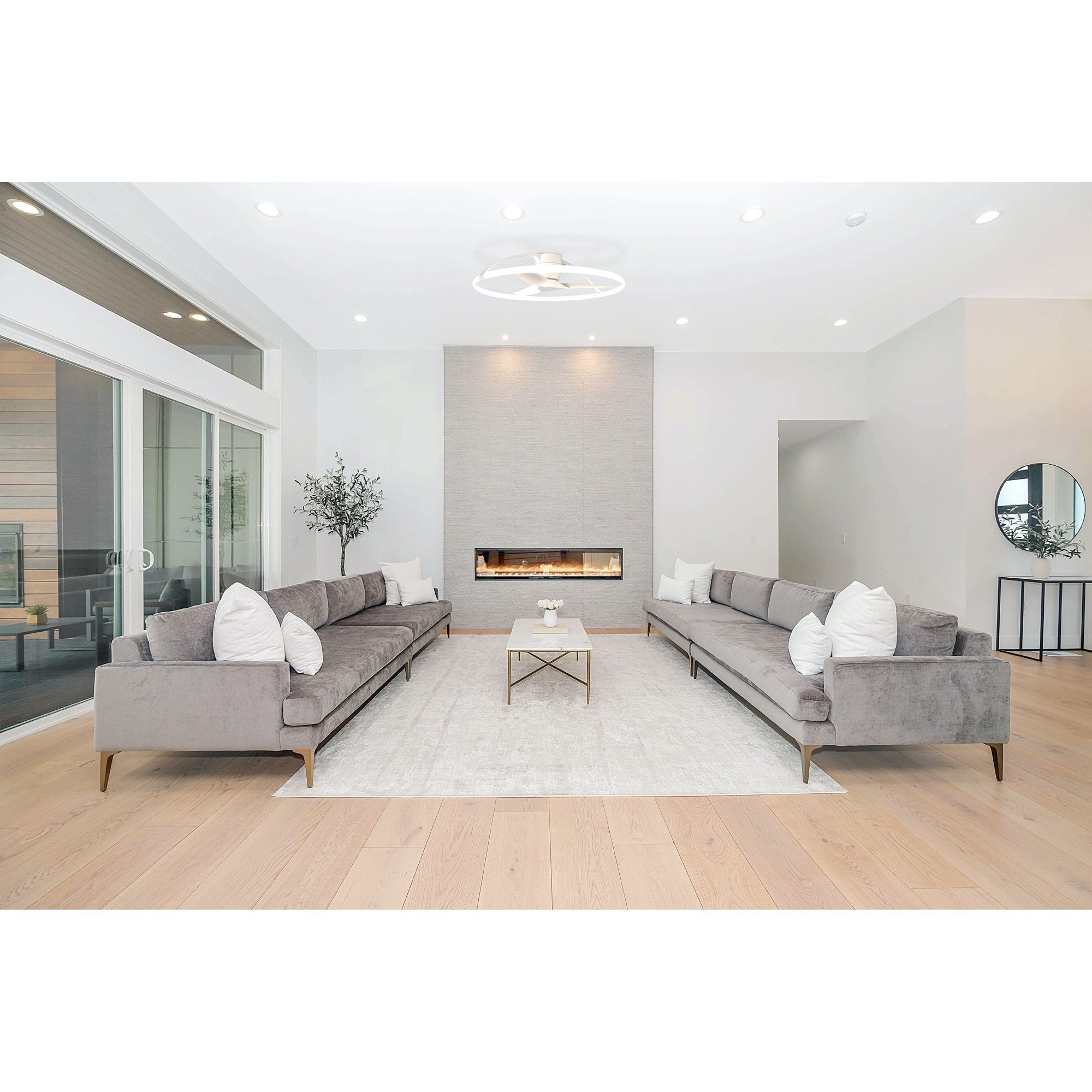 Mantra Nepal 75W LED Dimmable Ceiling Light & Fan, Remote, APP, Voice Controlled - White & Wood Effect