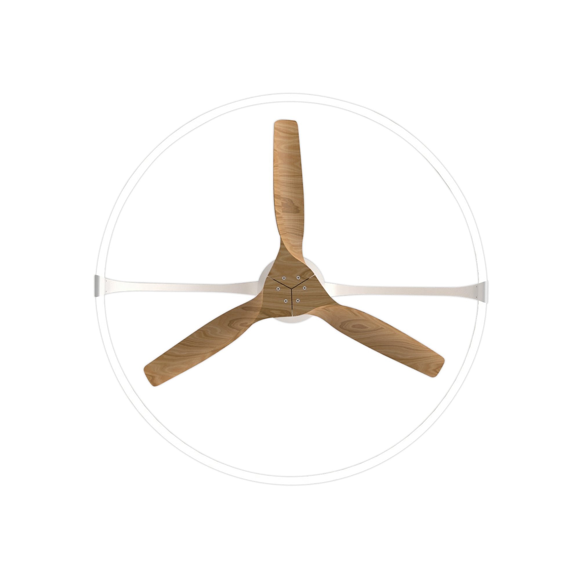 Mantra Nepal 75W LED Dimmable Ceiling Light & Fan, Remote, APP, Voice Controlled - White & Wood Effect