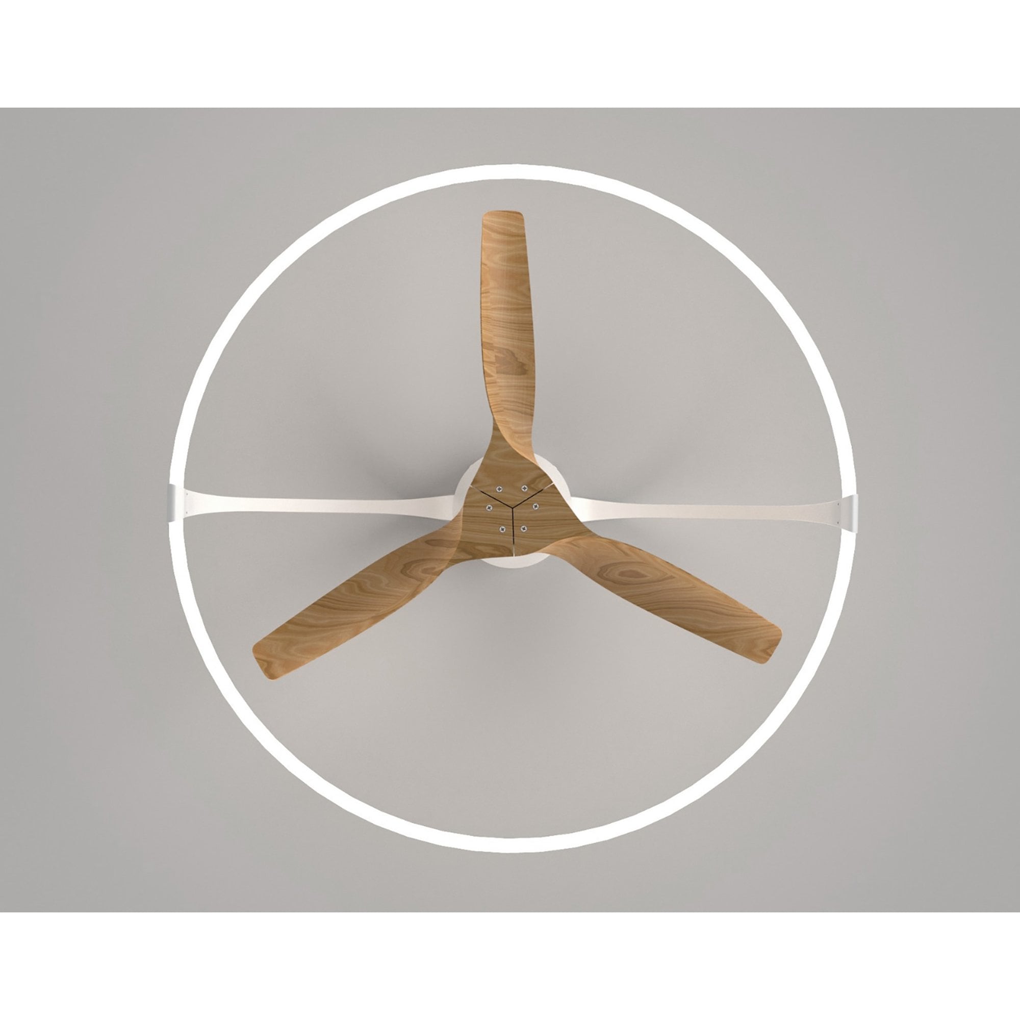 Mantra Nepal 75W LED Dimmable Ceiling Light & Fan, Remote, APP, Voice Controlled - White & Wood Effect