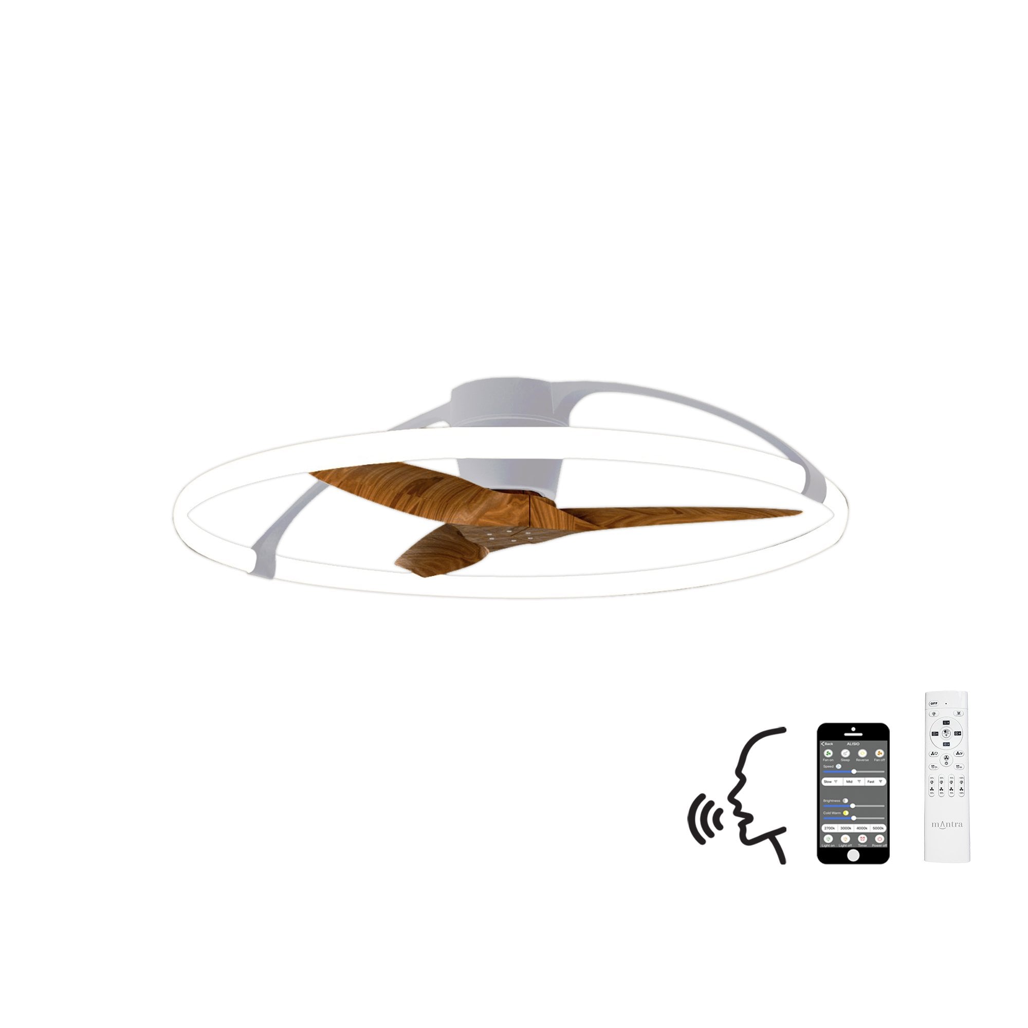 Mantra Nepal 75W LED Dimmable Ceiling Light & Fan, Remote, APP ,  Voice Controlled, Silver