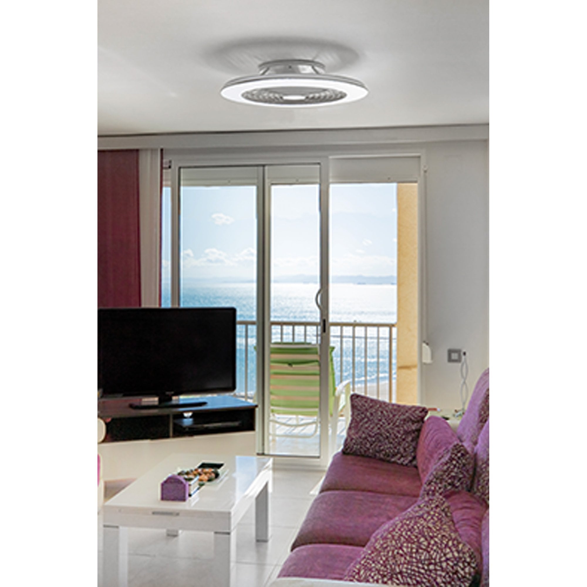 Mantra Alisio 70W LED Dimmable Ceiling Light & Fan, Remote, APP Controlled, Black