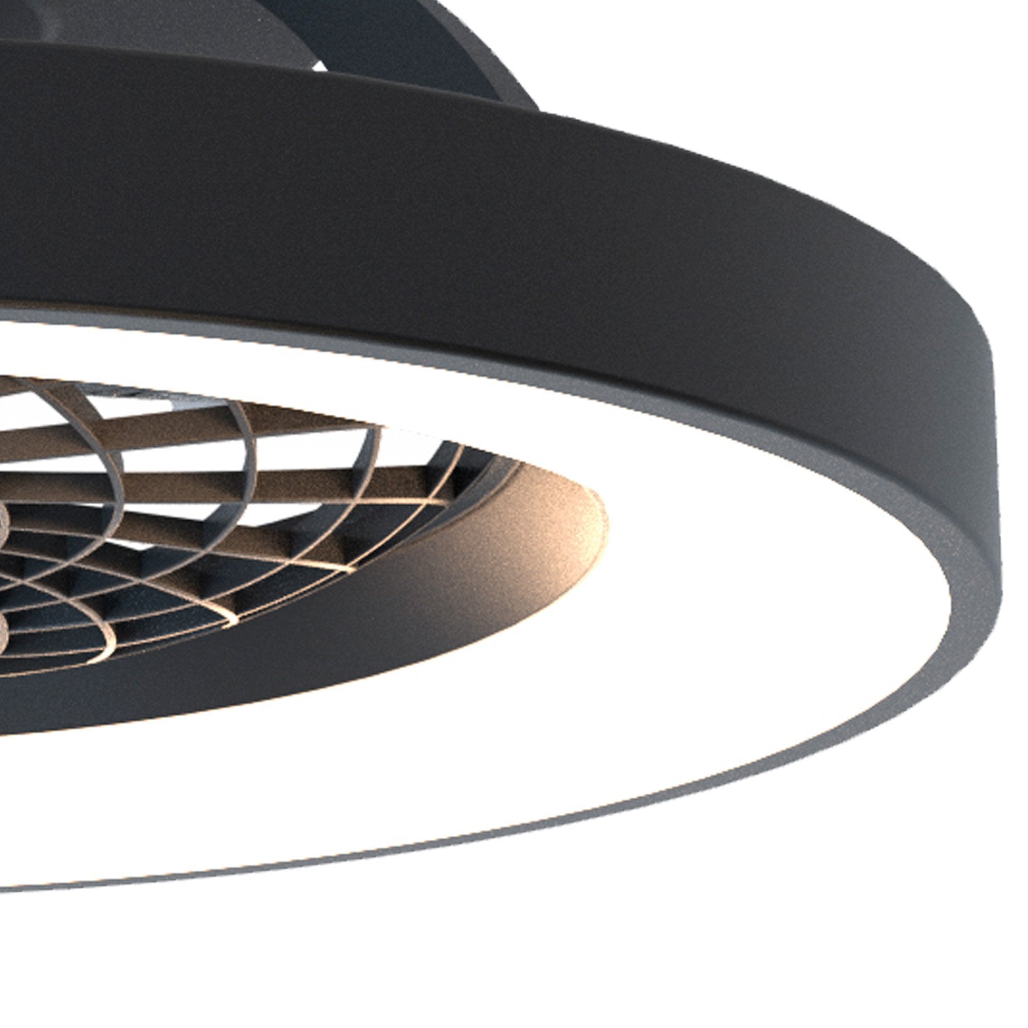 Mantra Tibet Mini 70W LED Dimmable Ceiling Light & Fan, Remote Controlled - Black