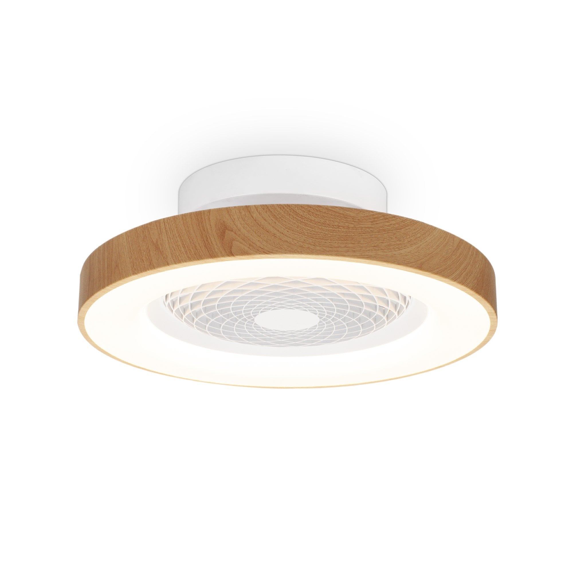 Mantra Tibet Mini 70W LED Dimmable Ceiling Light & Fan, Remote Controlled - Wood Effect