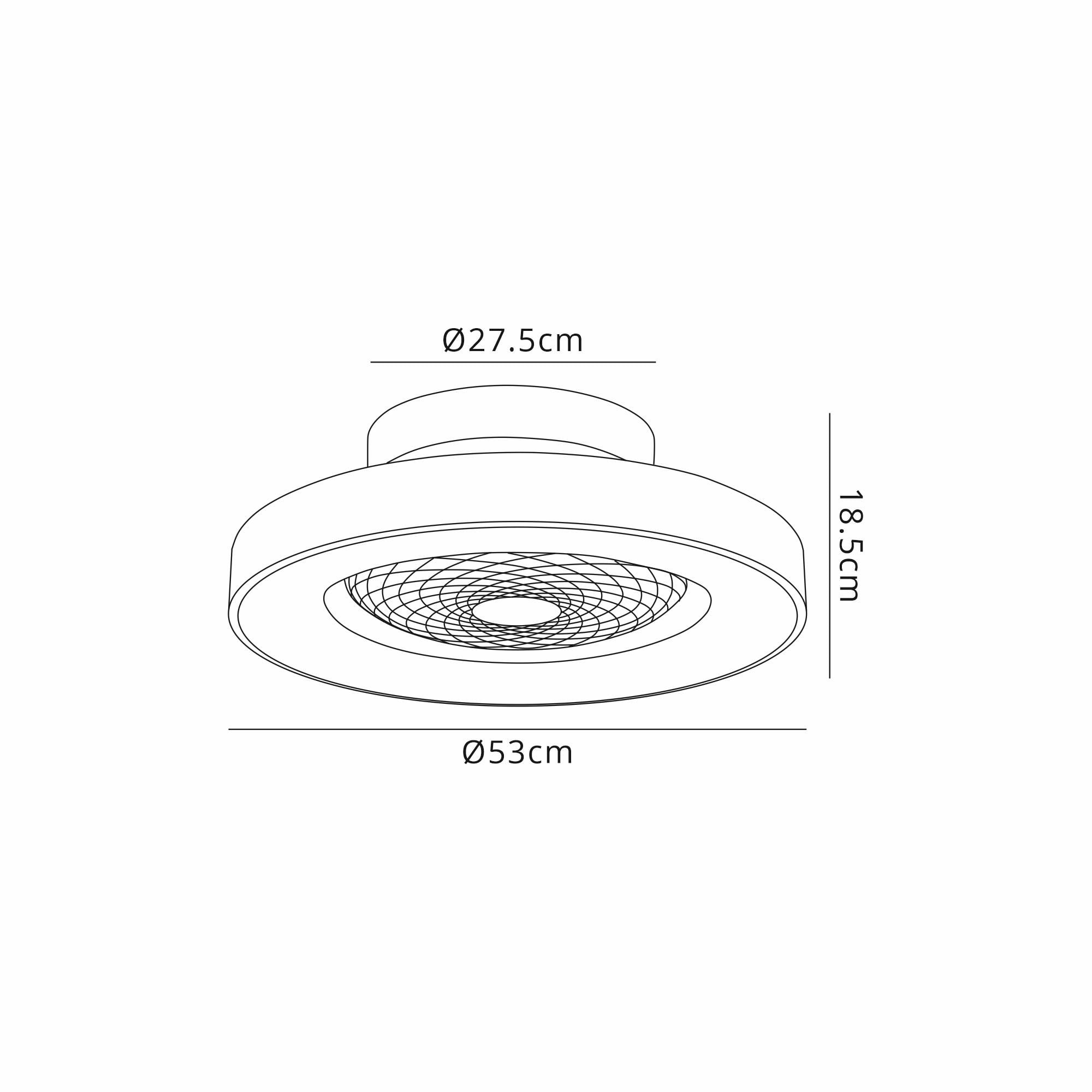 Mantra Tibet Mini 70W LED Dimmable Ceiling Light & Fan, Remote Controlled - Wood Effect