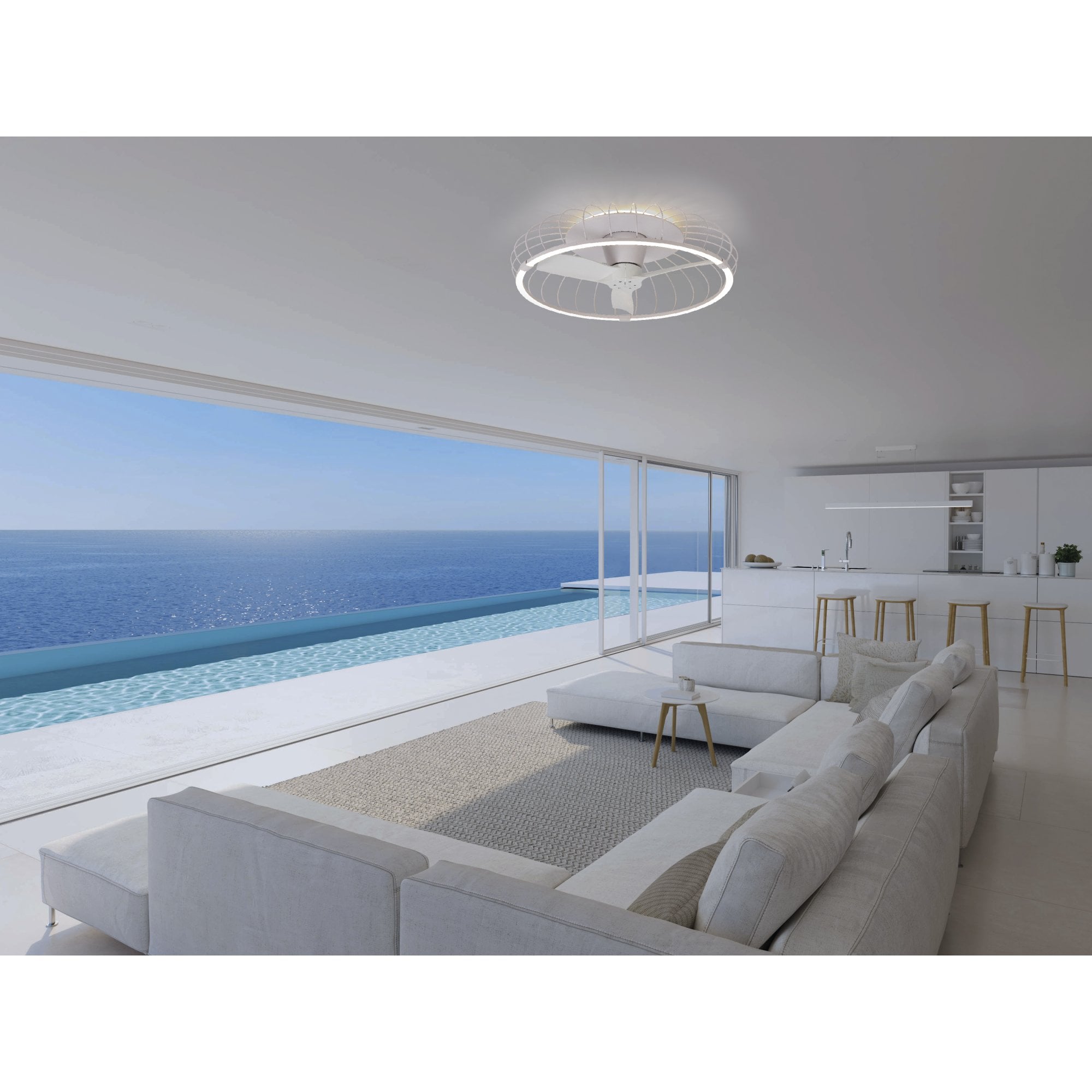 Mantra Nature 75W LED Dimmable Ceiling Light & Fan, Remote, APP, Voice Controlled - White