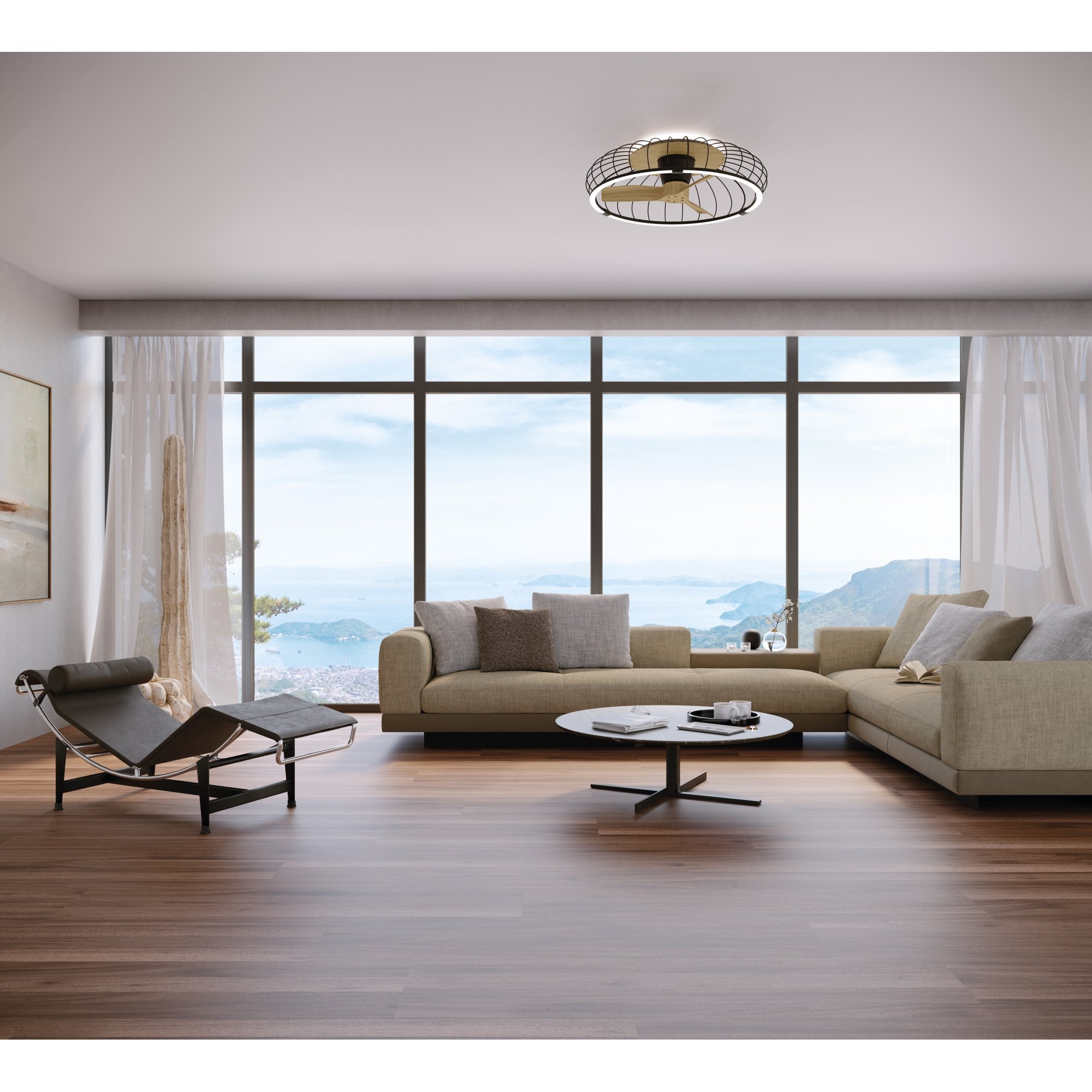 Mantra Nature 75W LED Dimmable Ceiling Light & Fan, Remote, APP ,  Voice Controlled, Black