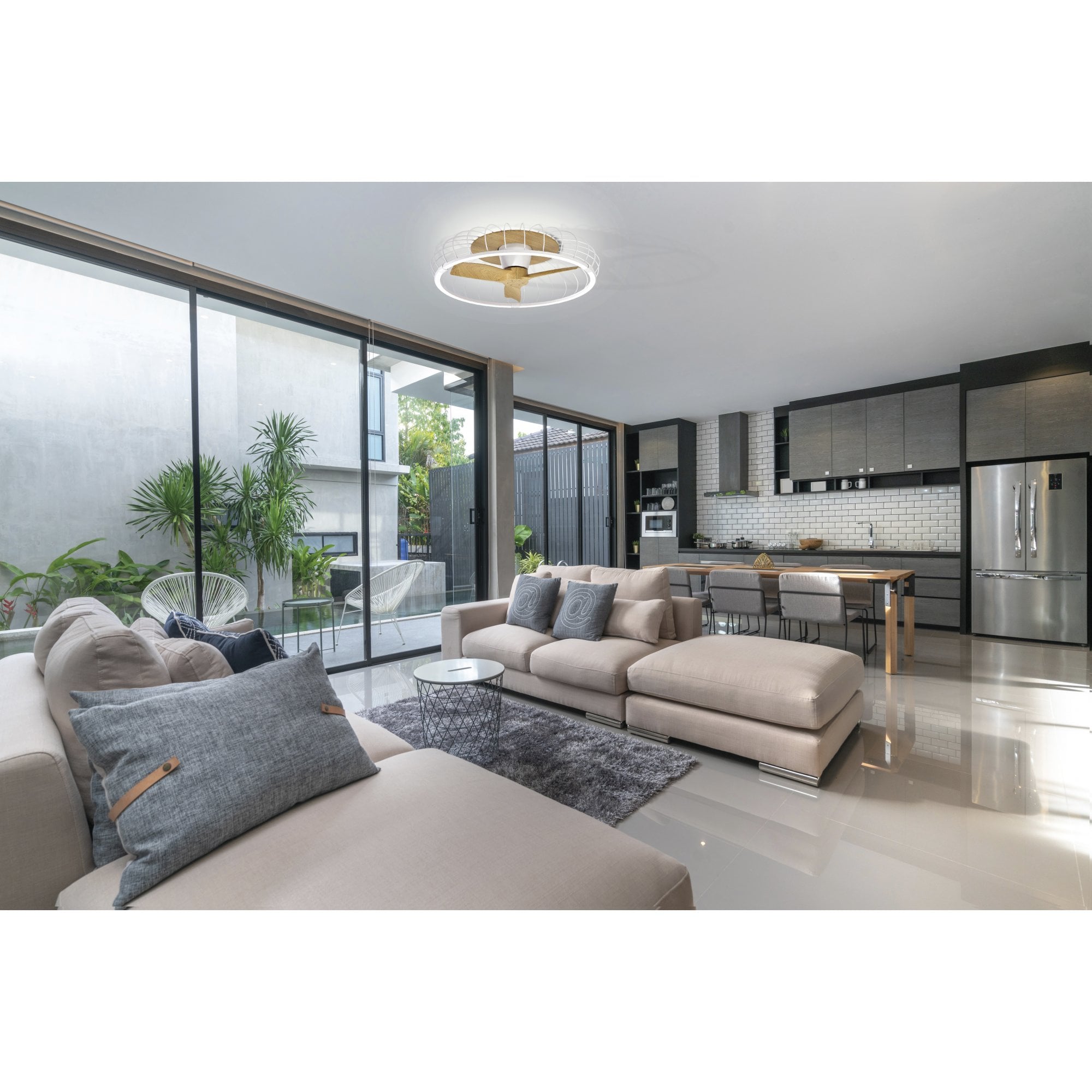 Mantra Nature 75W LED Dimmable Ceiling Light & Fan, Remote, APP ,  Voice Controlled, Black