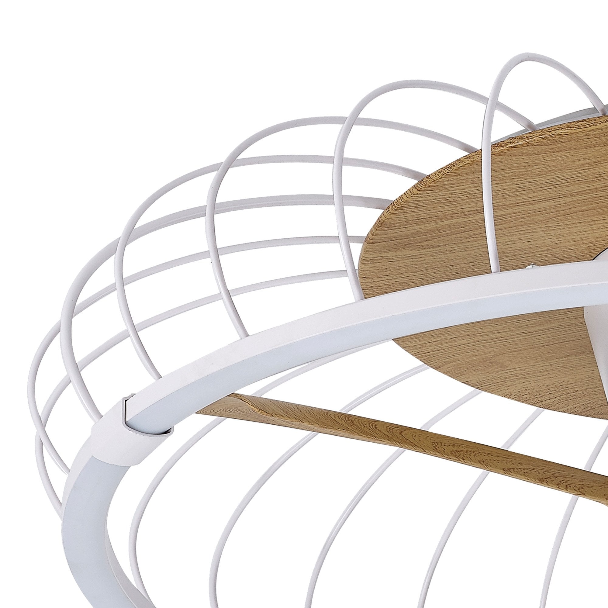 Mantra Nature 75W LED Dimmable Ceiling Light & Fan, Remote, APP, Voice Controlled - White & Wood