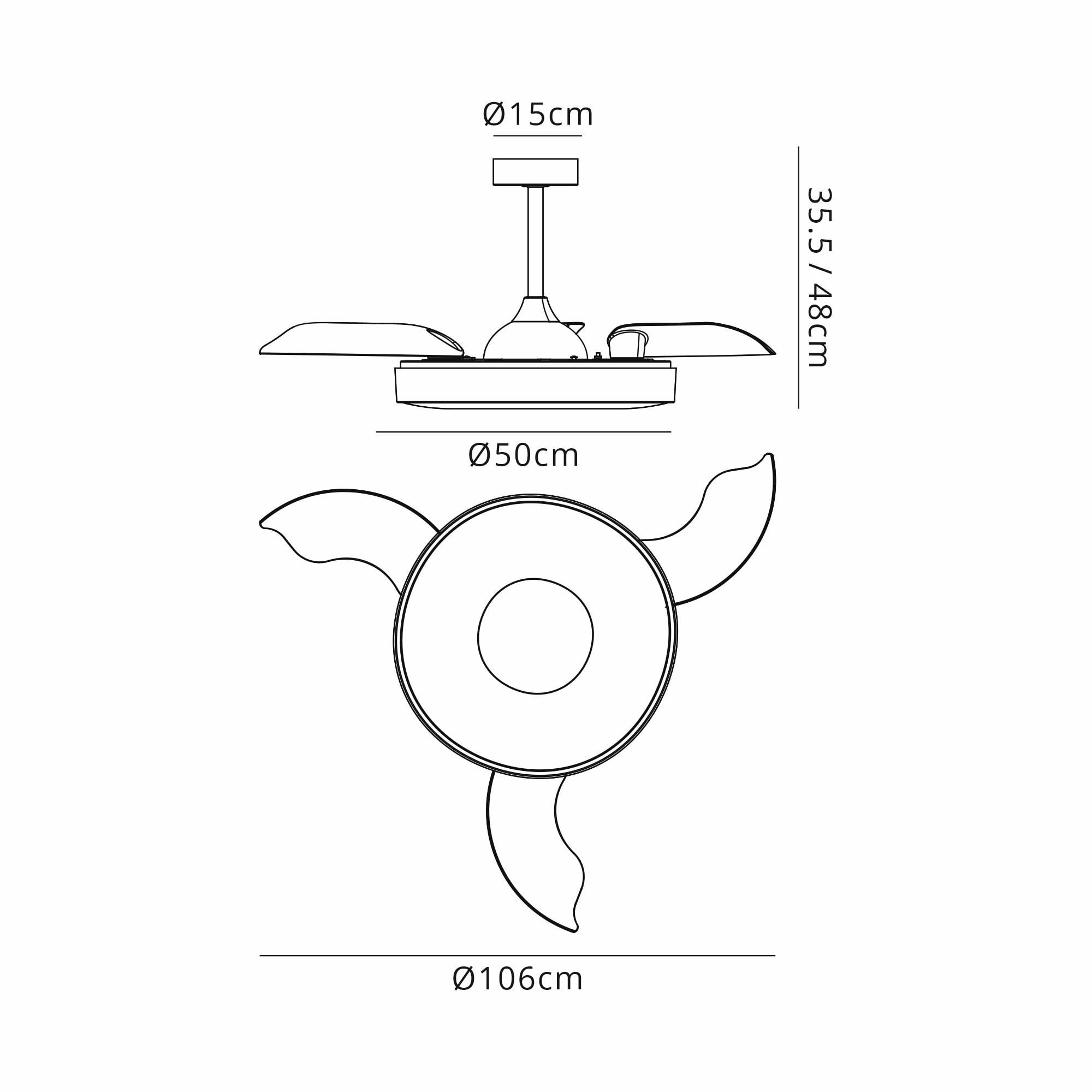 Mantra Coin Air 60W LED Dimmable Ceiling Light & Fan, Remote & APP Control, LED White