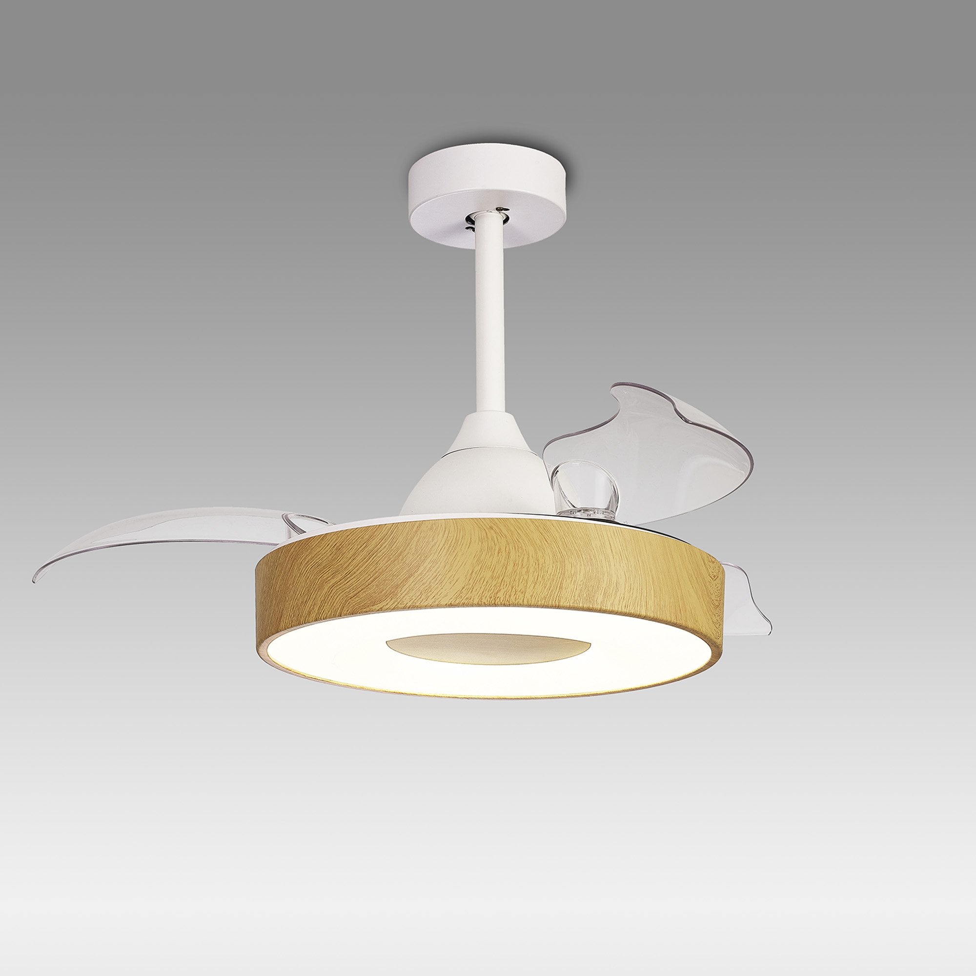 Mantra Coin Air 60W LED Dimmable Ceiling Light & Fan, Remote & APP Control, LED Wood