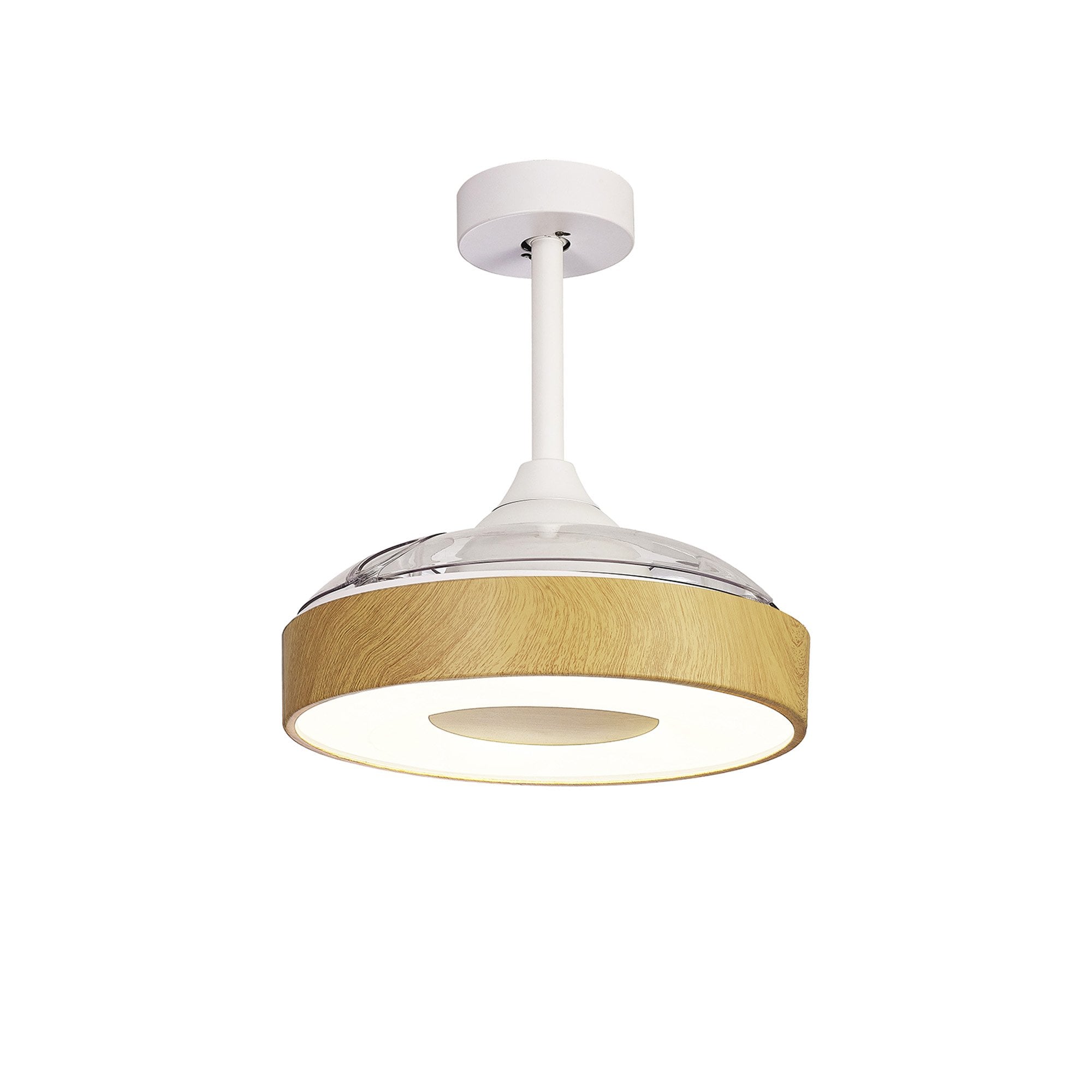 Mantra Coin Mini 45W LED Dimmable Ceiling Light & Fan, Remote & APP Control, LED Wood